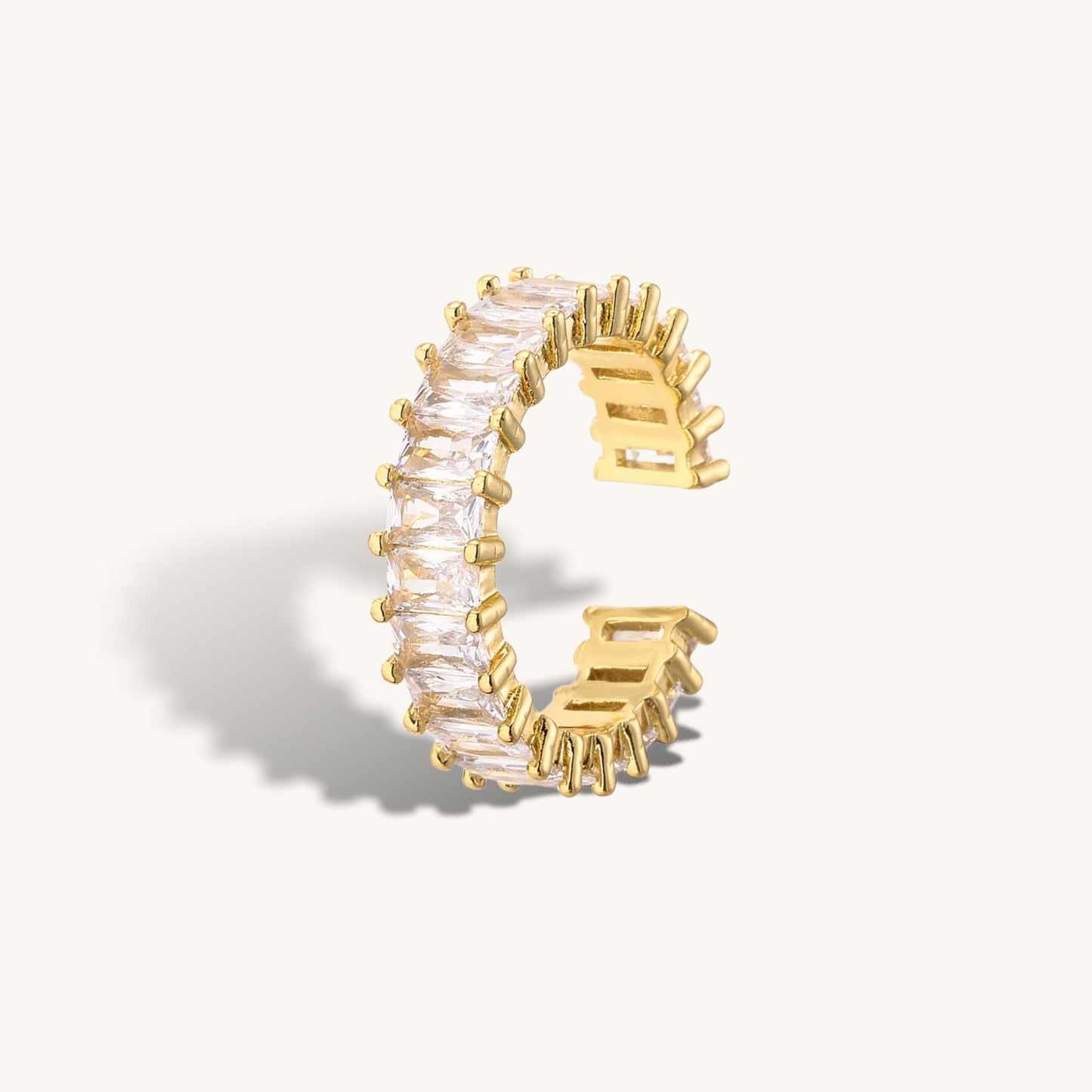 JAZLYNN - Adjustable Gold Baguette Ring| Zircon Band Ring