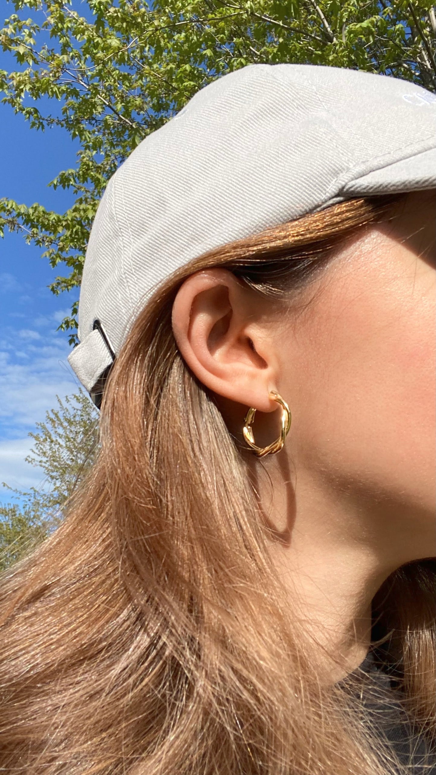 QUEENLY - Boucles d'oreilles torsadées or 14k