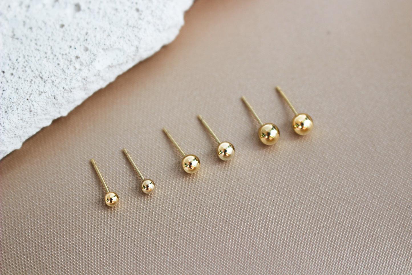 Boucles d'oreilles à tige en or rempli 14 carats ∙ 2 - 3 - 4 - 5 mm