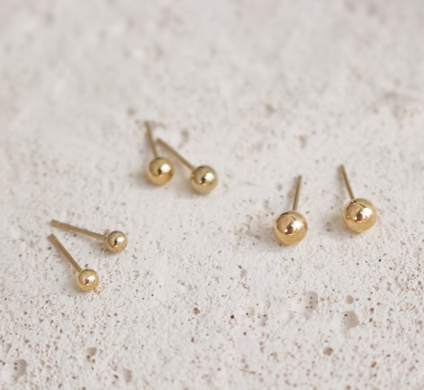 Boucles d'oreilles à tige en or rempli 14 carats ∙ 2 - 3 - 4 - 5 mm