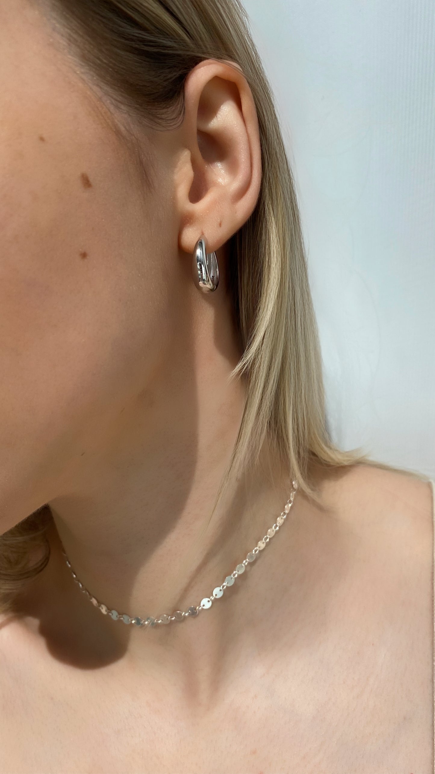 925 Sterling Silver Plain Hoop∙ 18mm