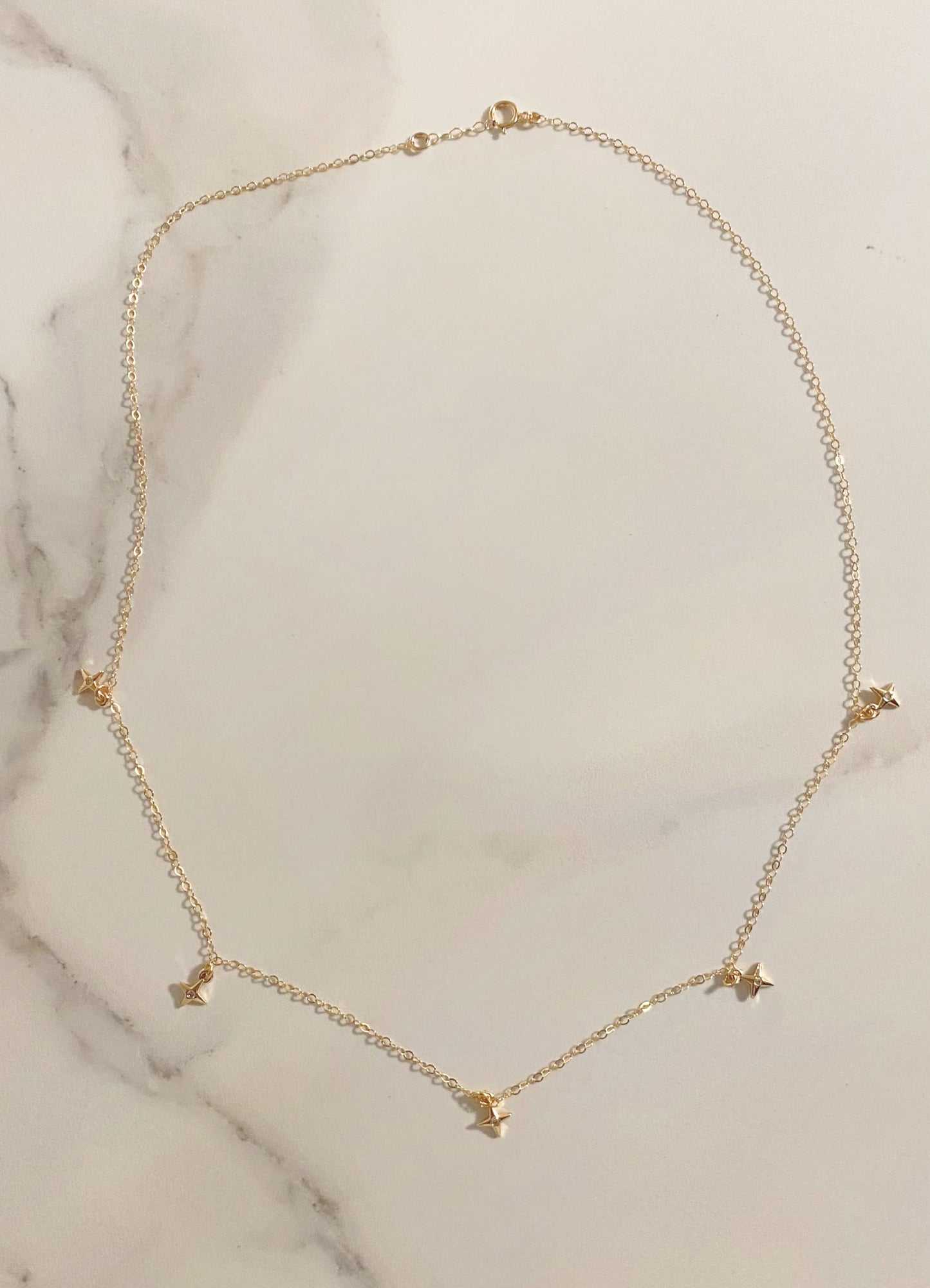 14K Gold Filled North Star Necklace ∙ Beautiful Celestial Choker Gold Chain For Women ∙ Dainty Minimalist Layering Dangle Necklace Set