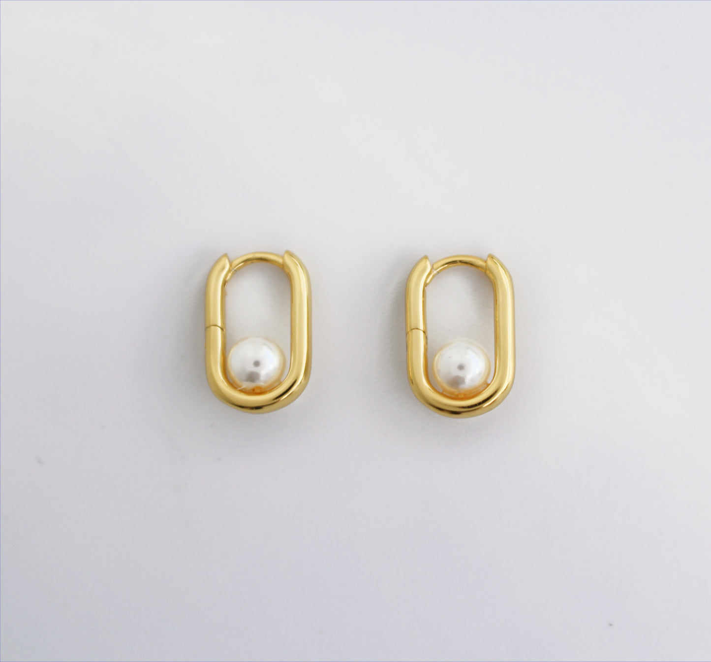 COCO - 925 Sterling Silver Pearl Drop Hoop Earrings