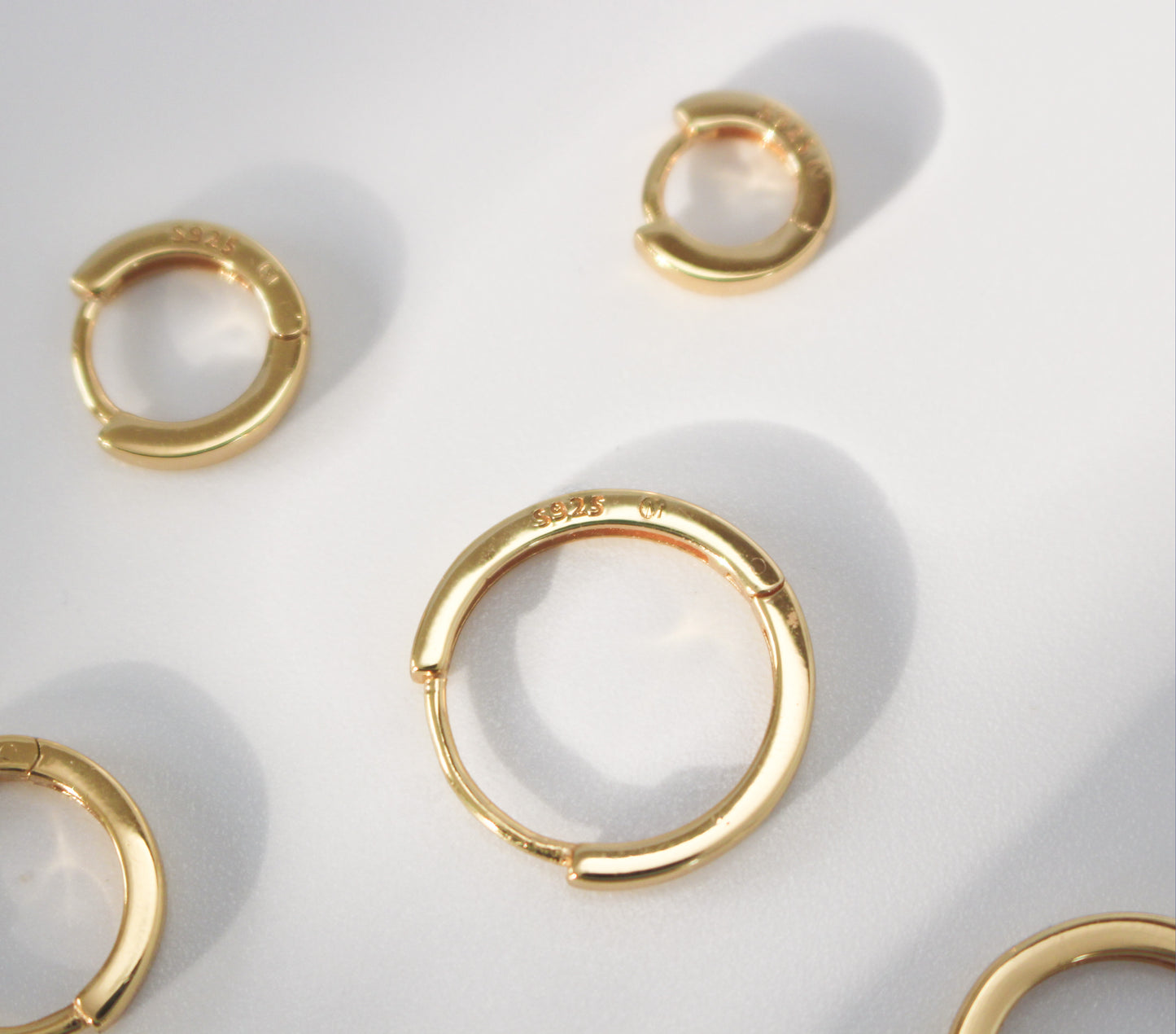 18k Gold Vermeil Simple Hoops Earrings