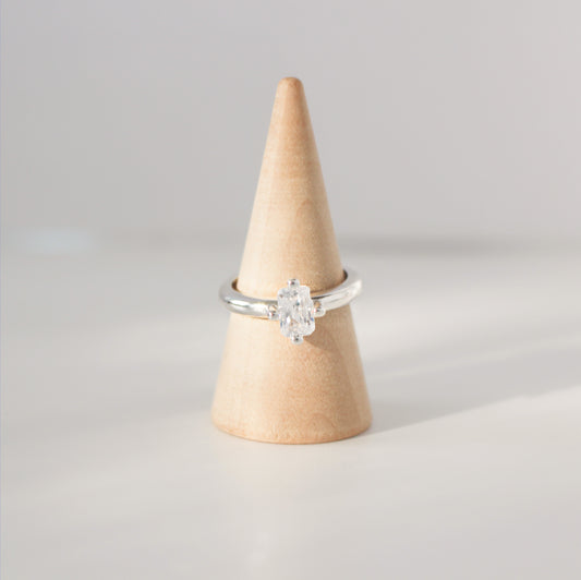 Authentic S925 Sterling Silver Ring ∙ Radiant Diamond Ring ∙ Princess Ring ∙ Adjustable Ring ∙ Waterproof ∙ Gift for girlfriend