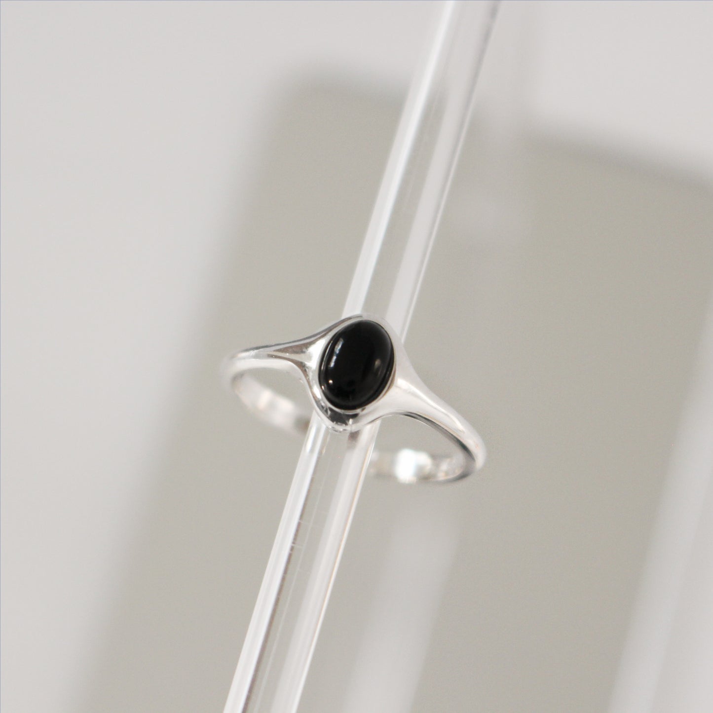 ONY - S925 Sterling Silver Ring ∙ Waterproof ∙ Black Agate