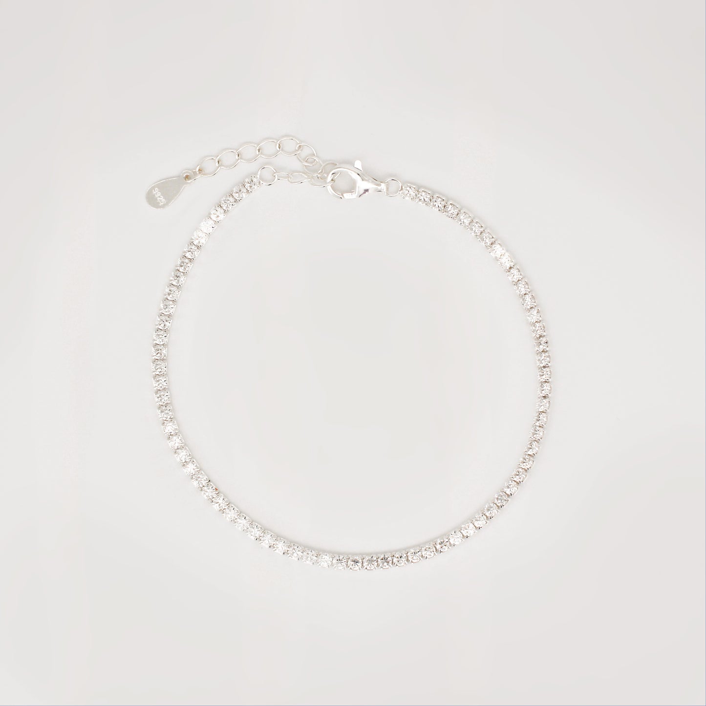 Sparkling Tennis Bracelet in 925 Sterling Silver 1mm 2mm 3mm