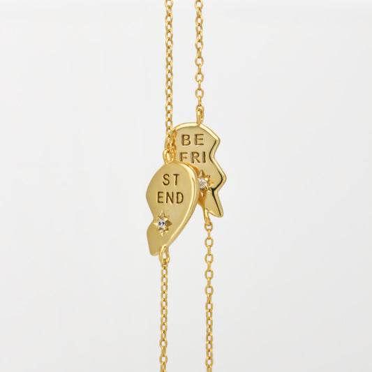 18k Gold Vermeil Friendship Split Heart Bracelet