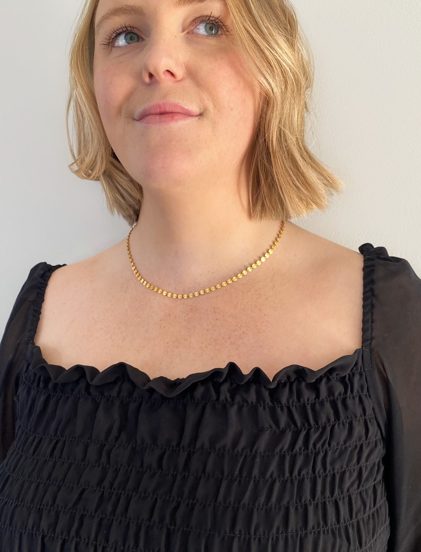 MARGOT - Choker S925 Sterling Necklace ∙ Coin Chain Necklace ∙ Disc Gold Chain ∙ Circle Sequin Chain