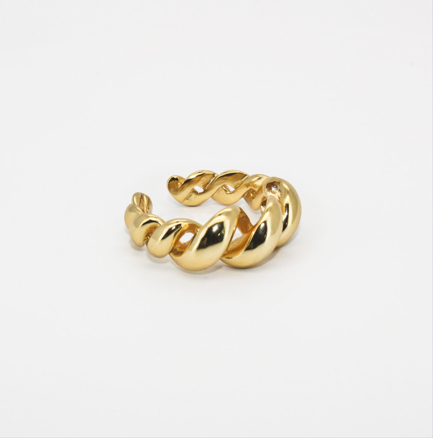 CROISSANT ∙ 925 Sterling Silver Ribbon Ring ∙ Candy Ring ∙ Twisted Gold Ring ∙ Unique Solid Silver Signet ∙ Adjustable Ring Creation Megane
