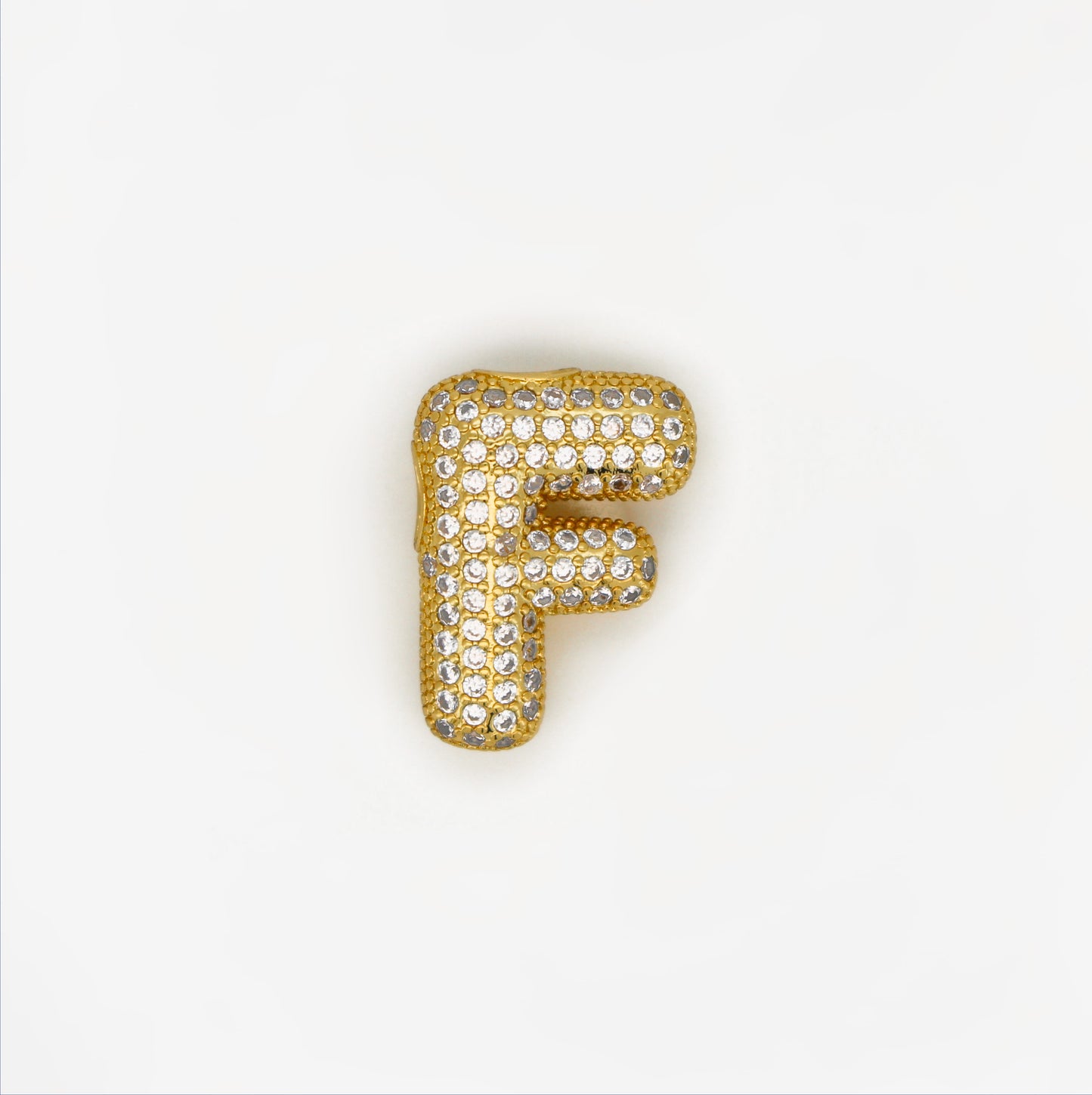 Chubby Balloon Initial Letter · 14K Gold Filled Chain Necklace · Initial Chunky Letter Pendant · Zircon letters · Gift for her · Besties