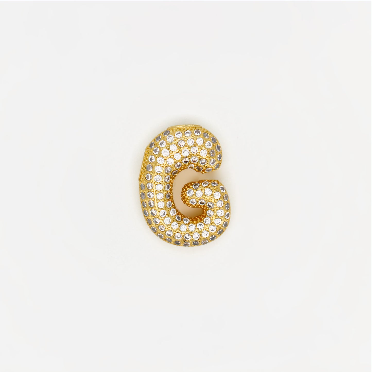 Chubby Balloon Initial Letter · 14K Gold Filled Chain Necklace · Initial Chunky Letter Pendant · Zircon letters · Gift for her · Besties