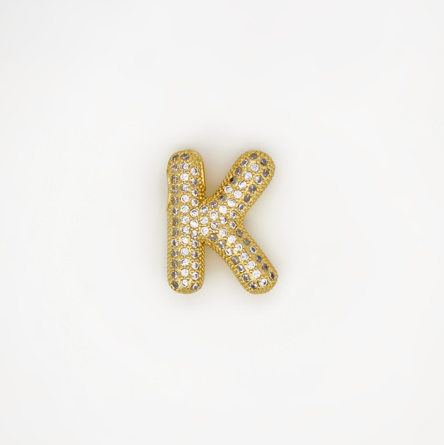 Chubby Balloon Initial Letter · 14K Gold Filled Chain Necklace · Initial Chunky Letter Pendant · Zircon letters · Gift for her · Besties
