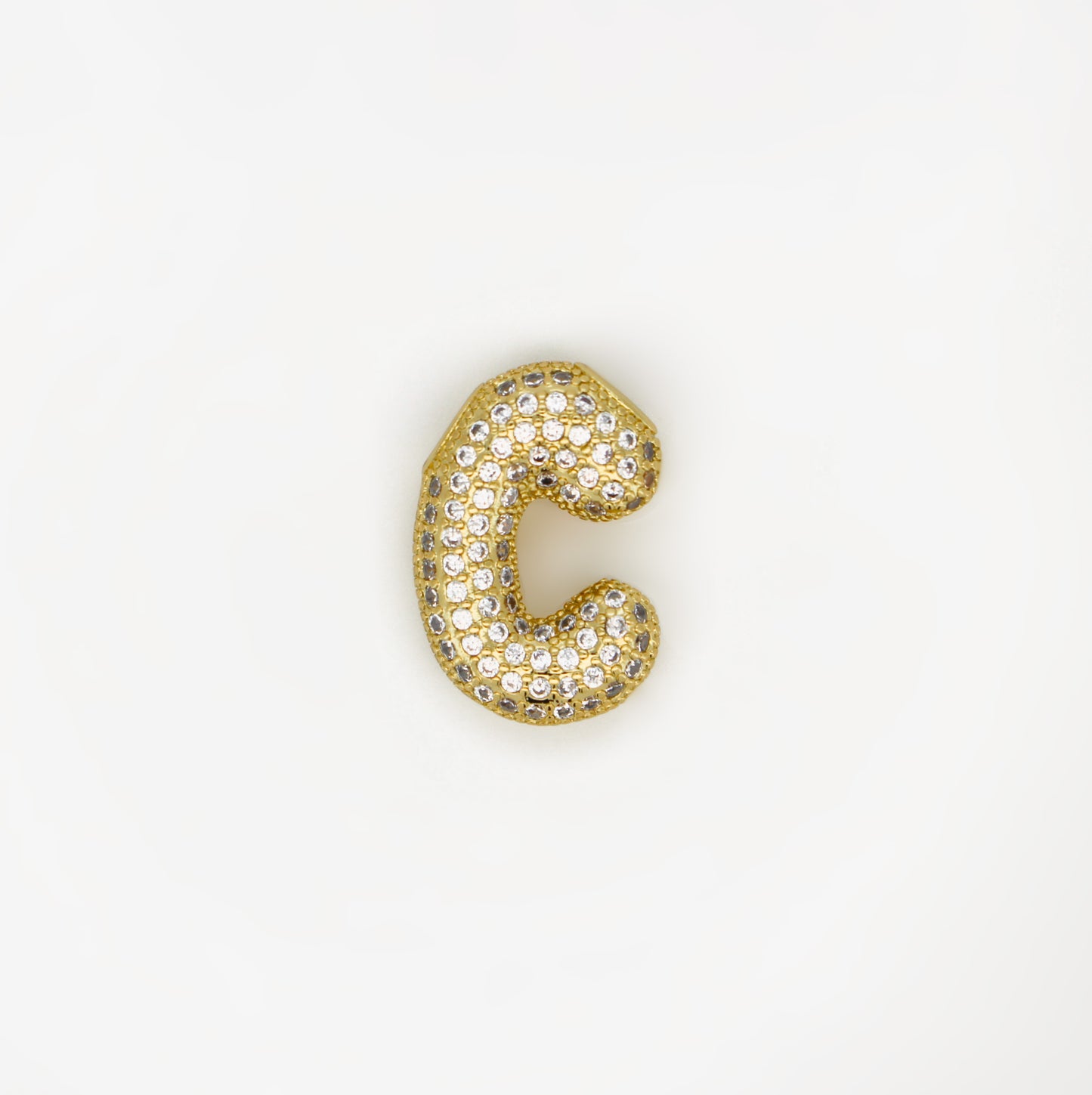 Chubby Balloon Initial Letter · 14K Gold Filled Chain Necklace · Initial Chunky Letter Pendant · Zircon letters · Gift for her · Besties