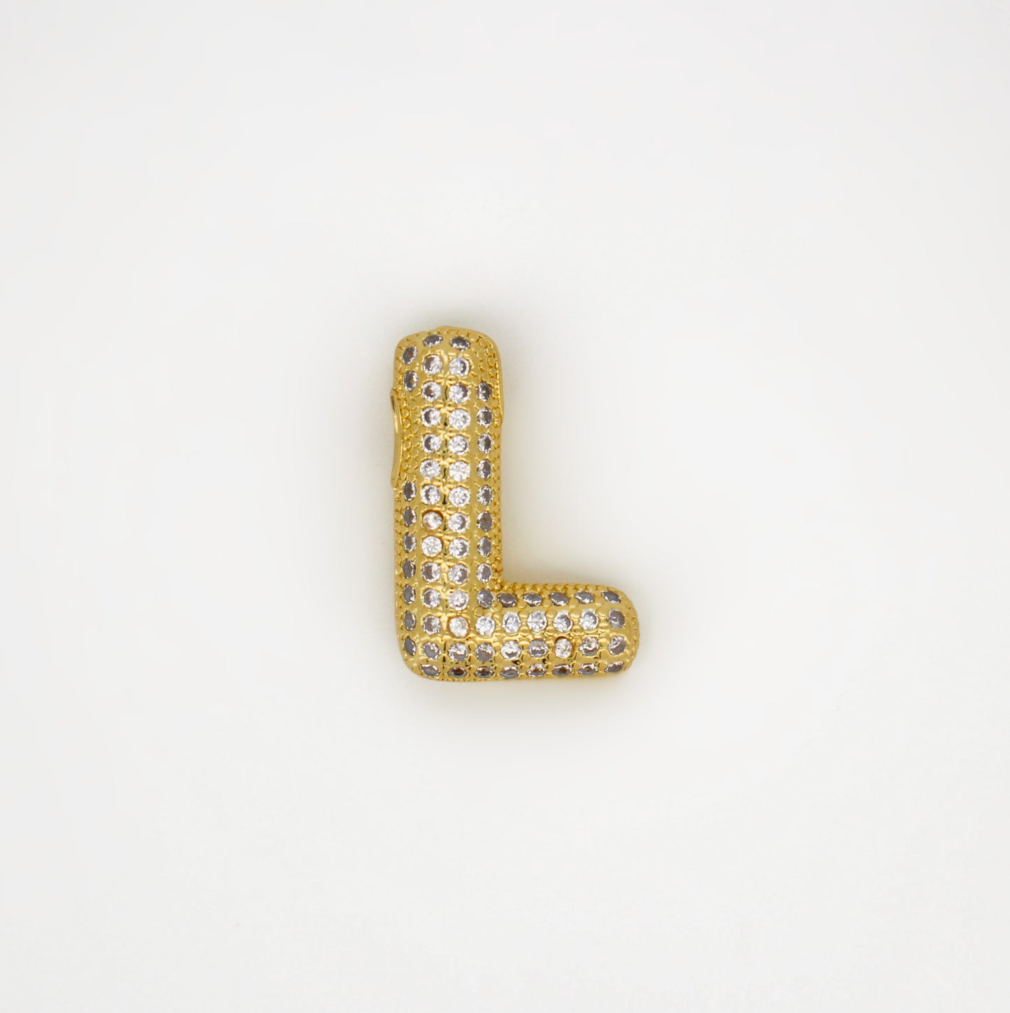 Chubby Balloon Initial Letter · 14K Gold Filled Chain Necklace · Initial Chunky Letter Pendant · Zircon letters · Gift for her · Besties