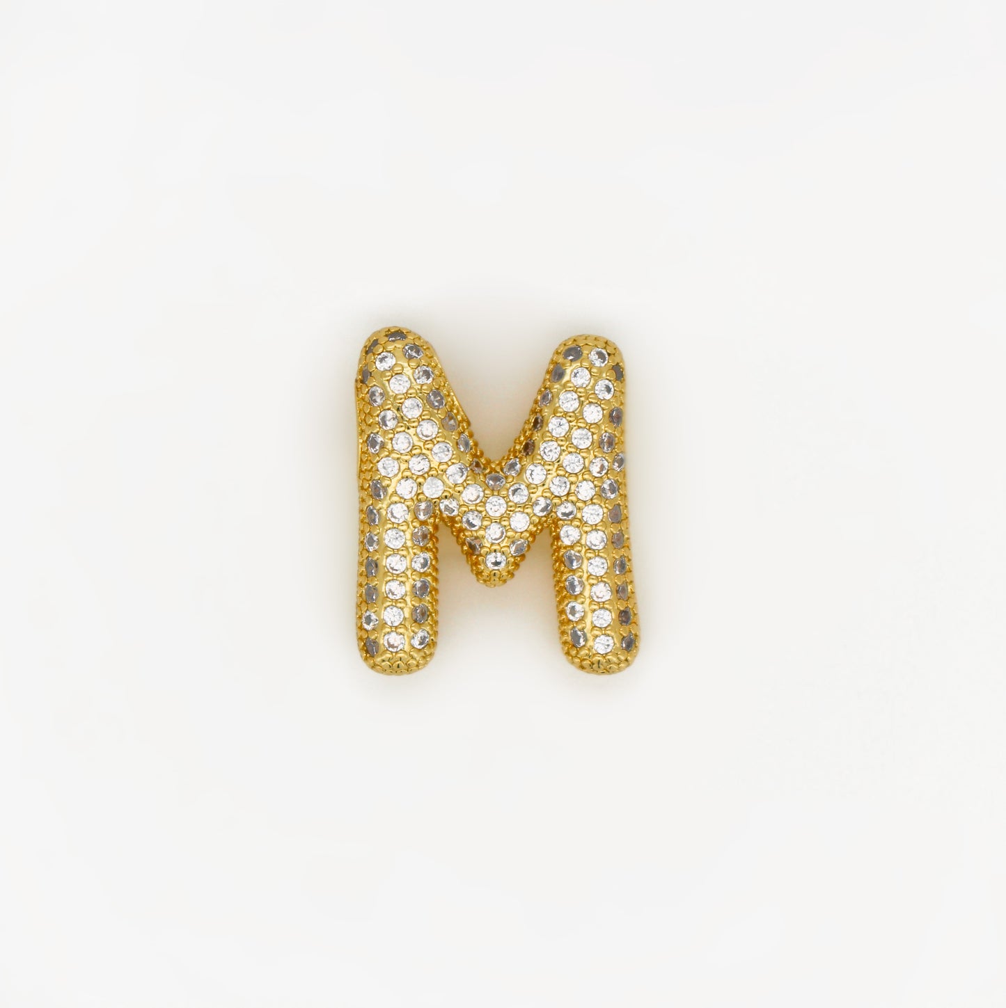 Chubby Balloon Initial Letter · 14K Gold Filled Chain Necklace · Initial Chunky Letter Pendant · Zircon letters · Gift for her · Besties
