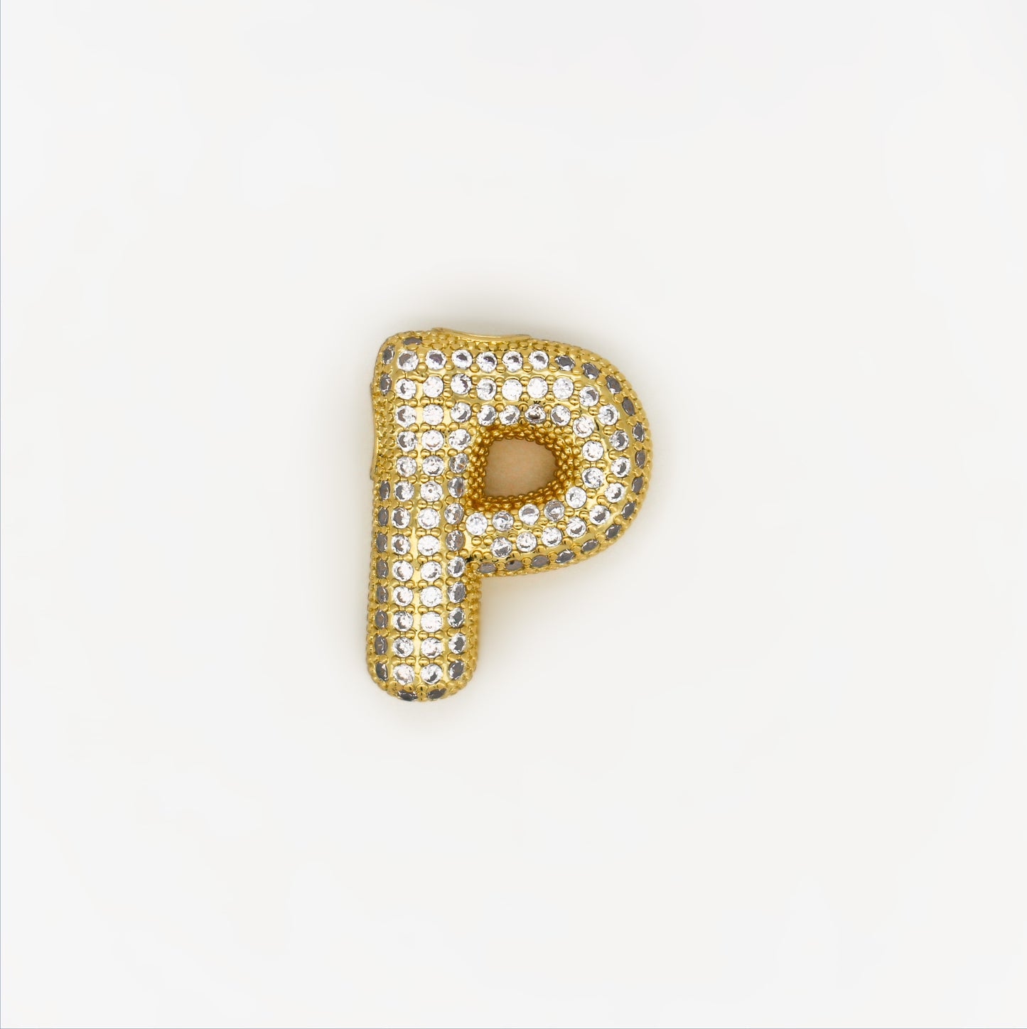 Chubby Balloon Initial Letter · 14K Gold Filled Chain Necklace · Initial Chunky Letter Pendant · Zircon letters · Gift for her · Besties