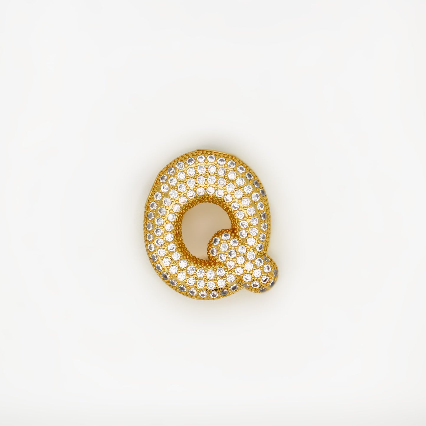 Chubby Balloon Initial Letter · 14K Gold Filled Chain Necklace · Initial Chunky Letter Pendant · Zircon letters · Gift for her · Besties