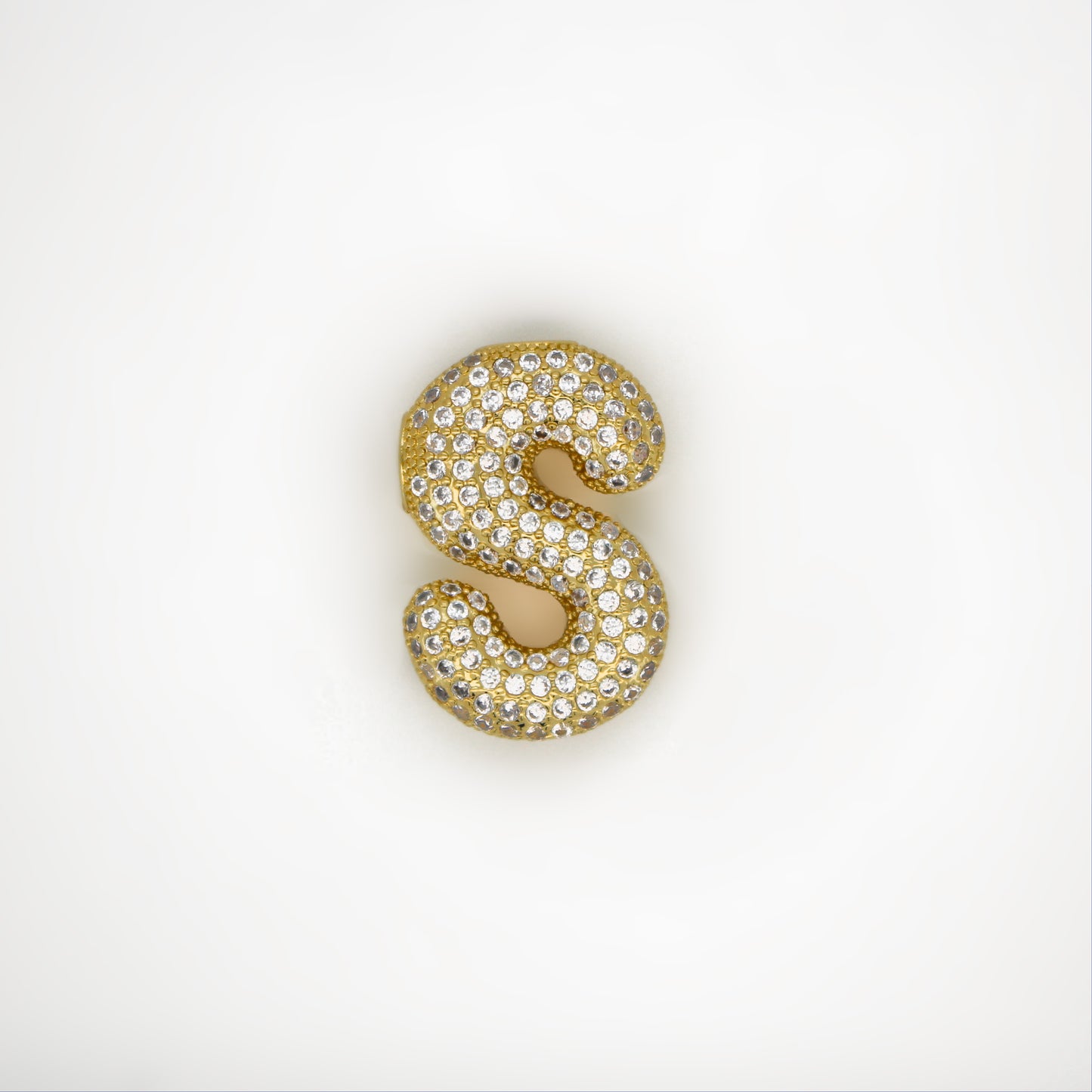 Chubby Balloon Initial Letter · 14K Gold Filled Chain Necklace · Initial Chunky Letter Pendant · Zircon letters · Gift for her · Besties