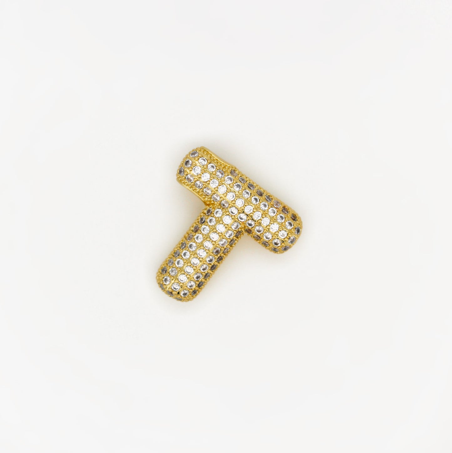 Chubby Balloon Initial Letter · 14K Gold Filled Chain Necklace · Initial Chunky Letter Pendant · Zircon letters · Gift for her · Besties