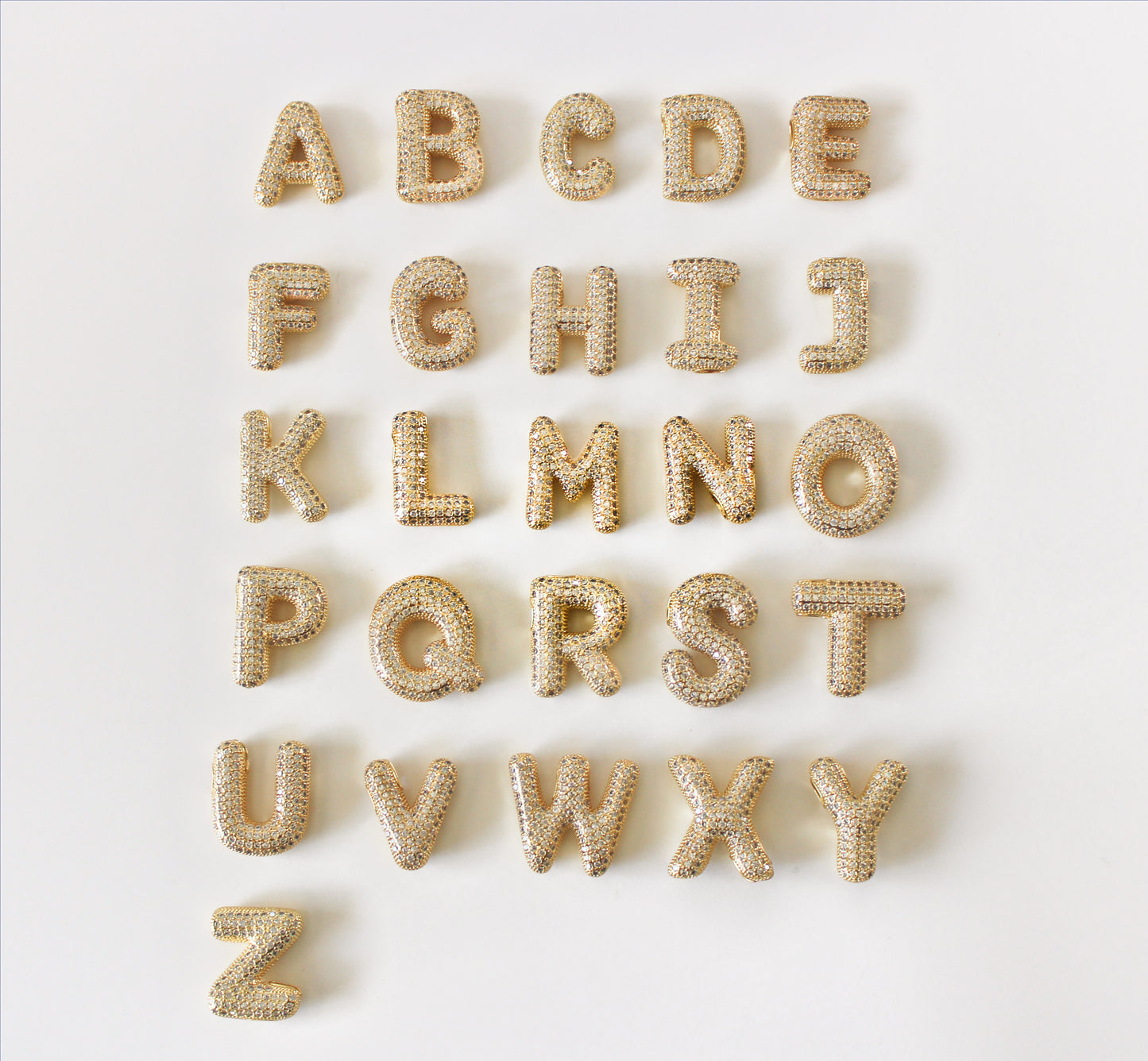 Chubby Balloon Initial Letter · 14K Gold Filled Chain Necklace · Initial Chunky Letter Pendant · Zircon letters · Gift for her · Besties