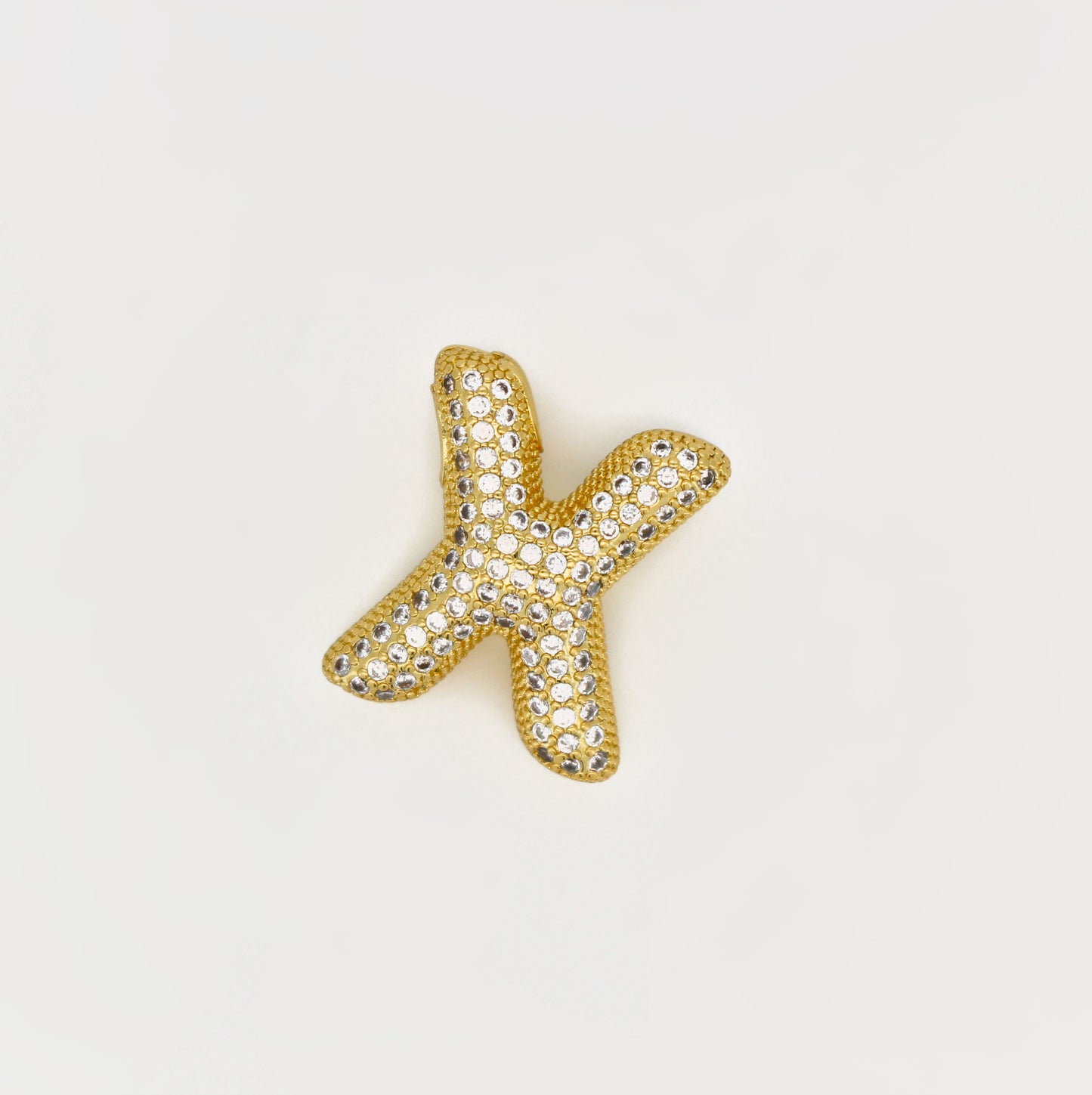 Chubby Balloon Initial Letter · 14K Gold Filled Chain Necklace · Initial Chunky Letter Pendant · Zircon letters · Gift for her · Besties