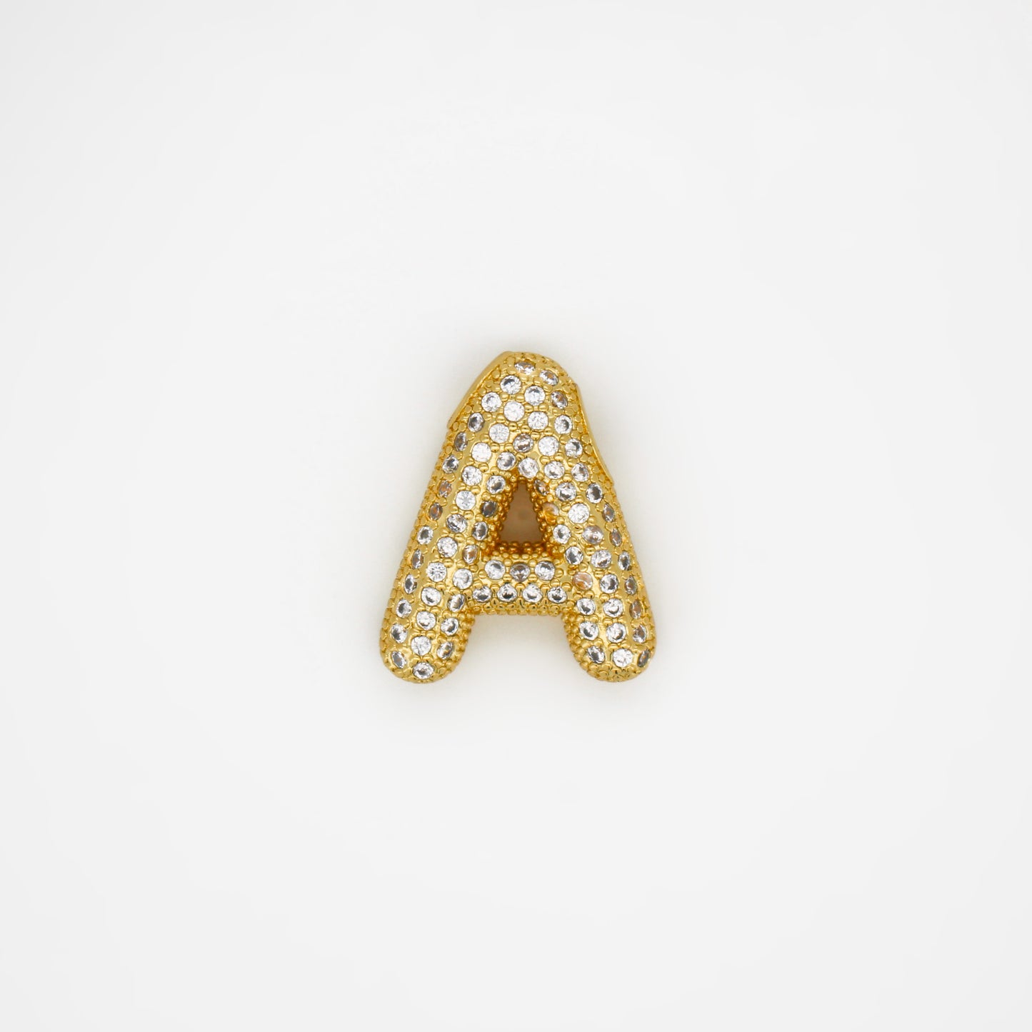 Chubby Balloon Initial Letter · 14K Gold Filled Chain Necklace · Initial Chunky Letter Pendant · Zircon letters · Gift for her · Besties