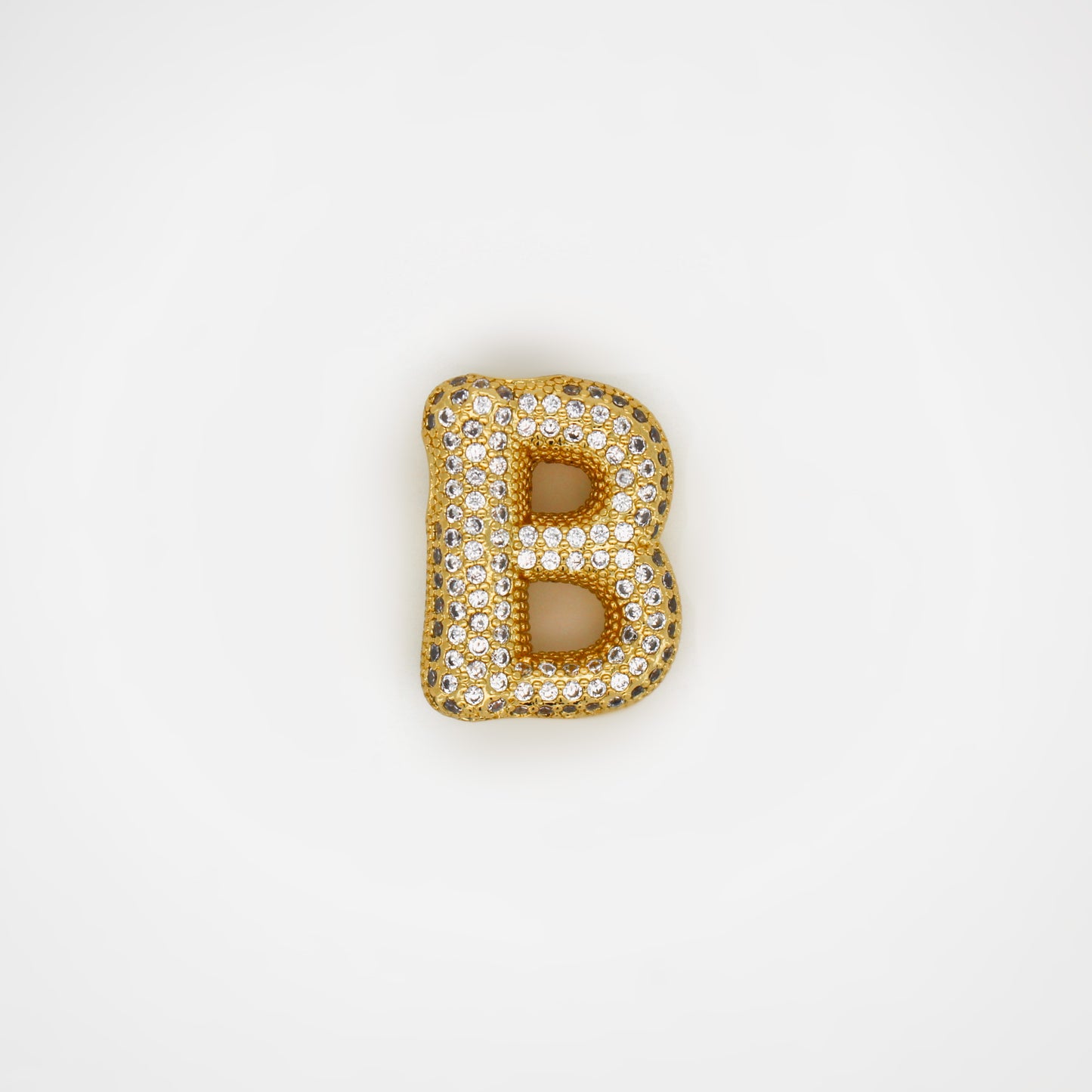 Chubby Balloon Initial Letter · 14K Gold Filled Chain Necklace · Initial Chunky Letter Pendant · Zircon letters · Gift for her · Besties