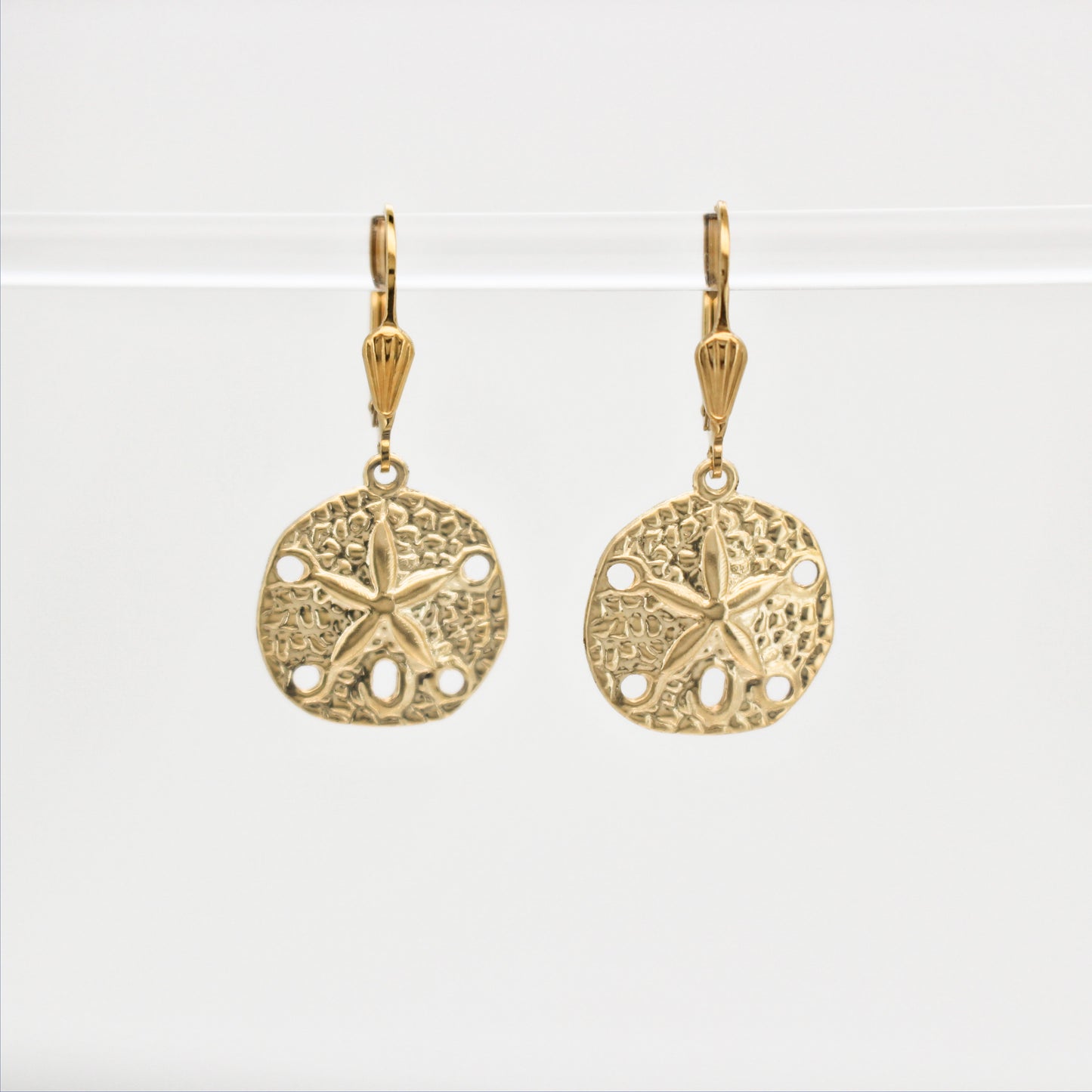 14k Gold Filled Sand Dollar Charms Earrings