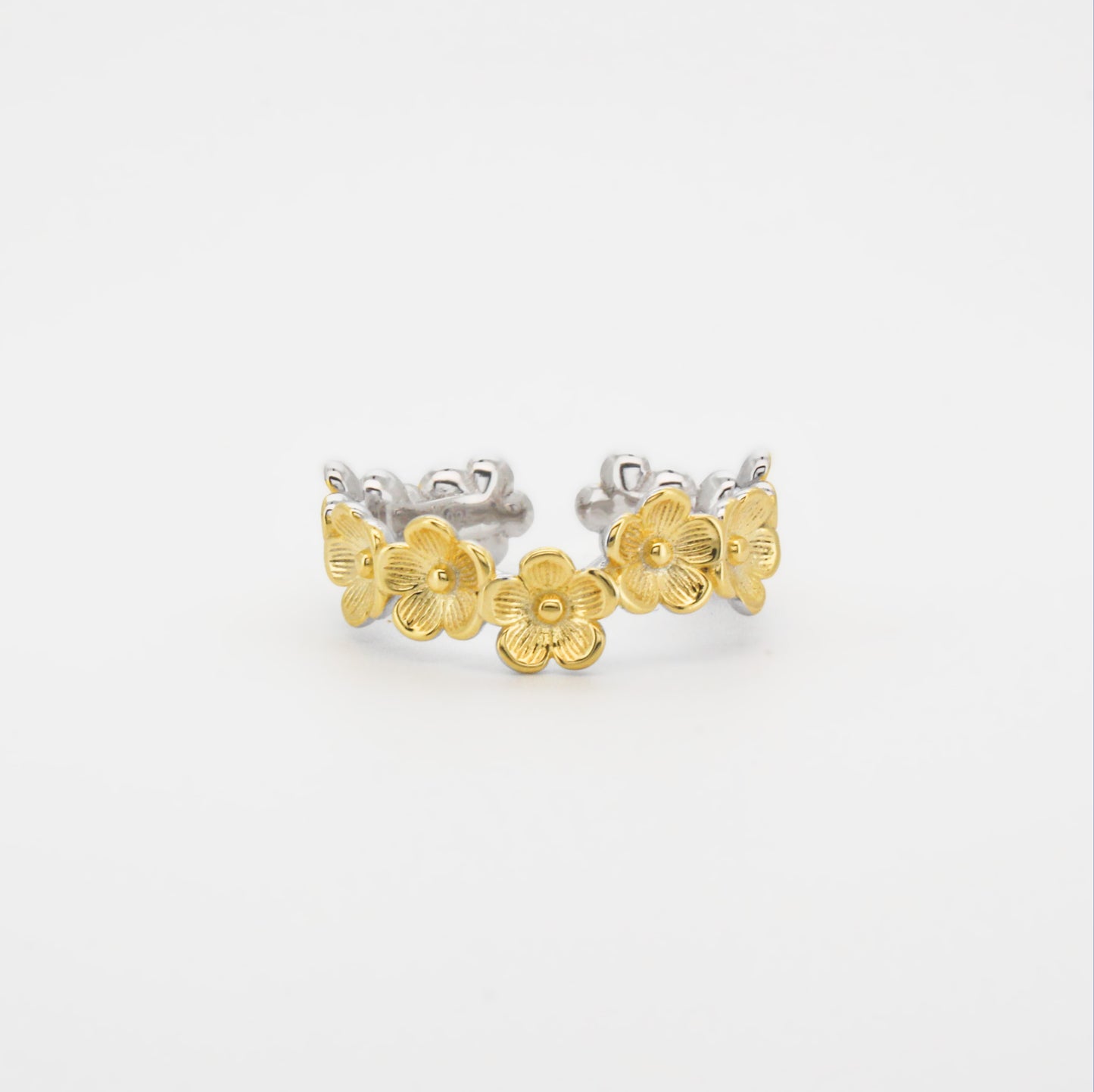 DAISY ∙ 925 Sterling Silver Flower Ring ∙18k Gold Ring ∙ Adjustable Ring