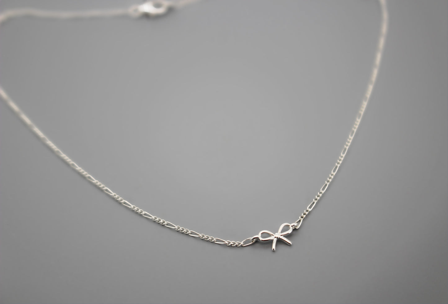 COQUETTE - Mini Bow Necklace in 925 Sterling Silver · Ribbon Bow