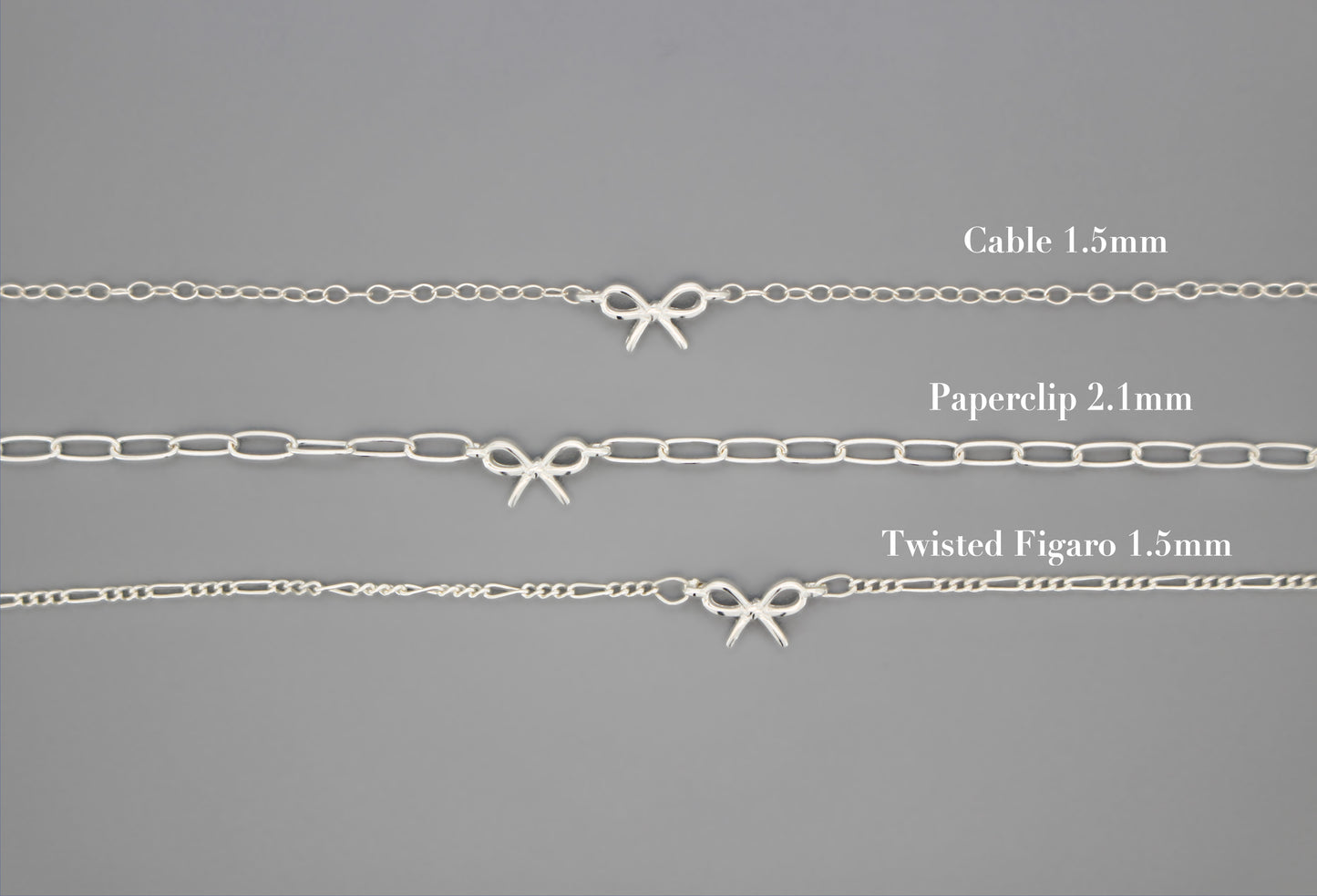 COQUETTE - Mini Bow Necklace in 925 Sterling Silver · Ribbon Bow