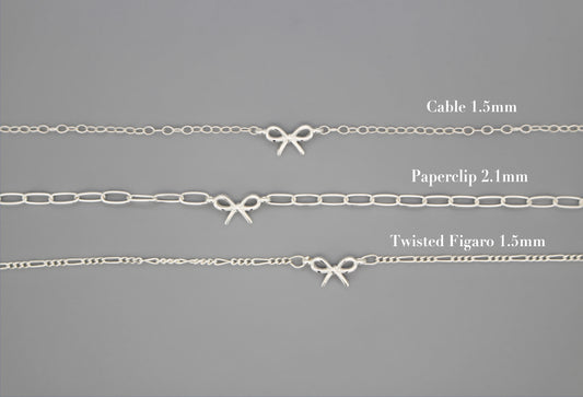 COQUETTE - Mini Bow Bracelet in 925 Sterling Silver · Ribbon Bow