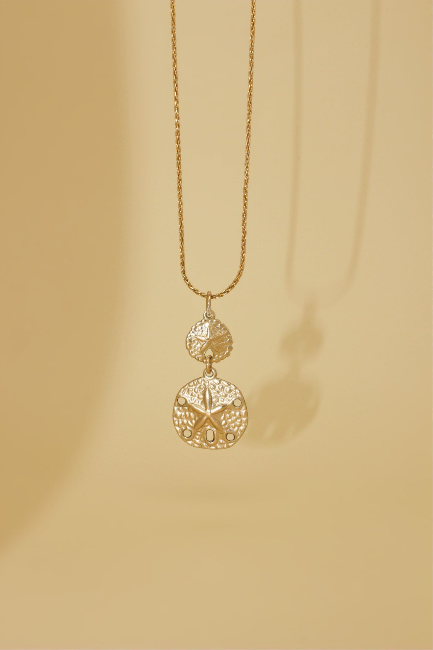 14k Gold Filled Necklace ∙ Sea Shell Necklace ∙ Beach Wedding Necklace ∙ Pendant 2 Coins Necklace For Women