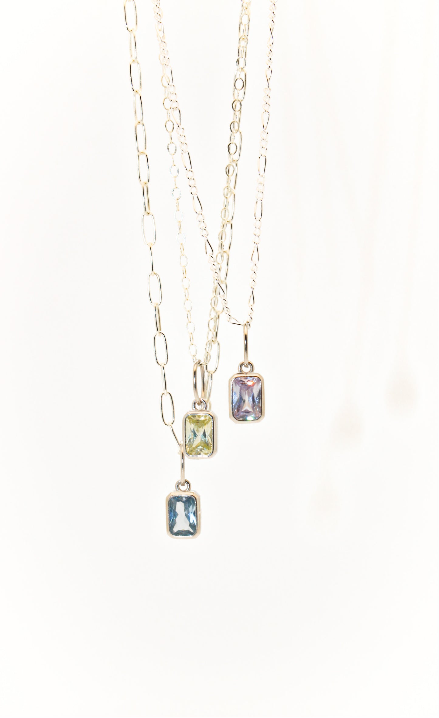 Minimalist Birthstone Necklace in 925 Sterling Silver ∙ Birth Month Dainty Necklace ∙ Waterproof