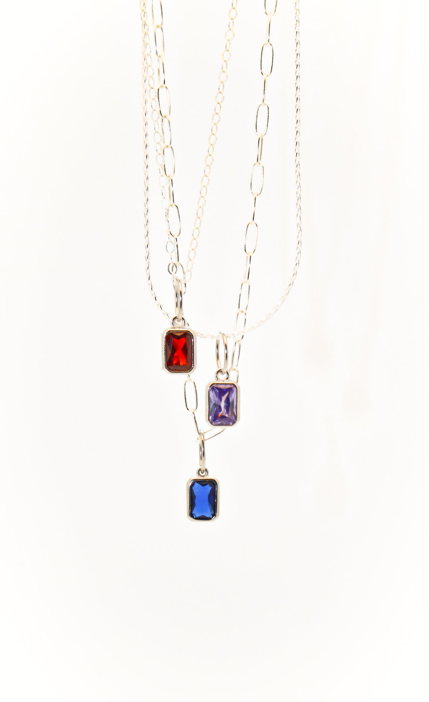 Minimalist Birthstone Necklace in 925 Sterling Silver ∙ Birth Month Dainty Necklace ∙ Waterproof