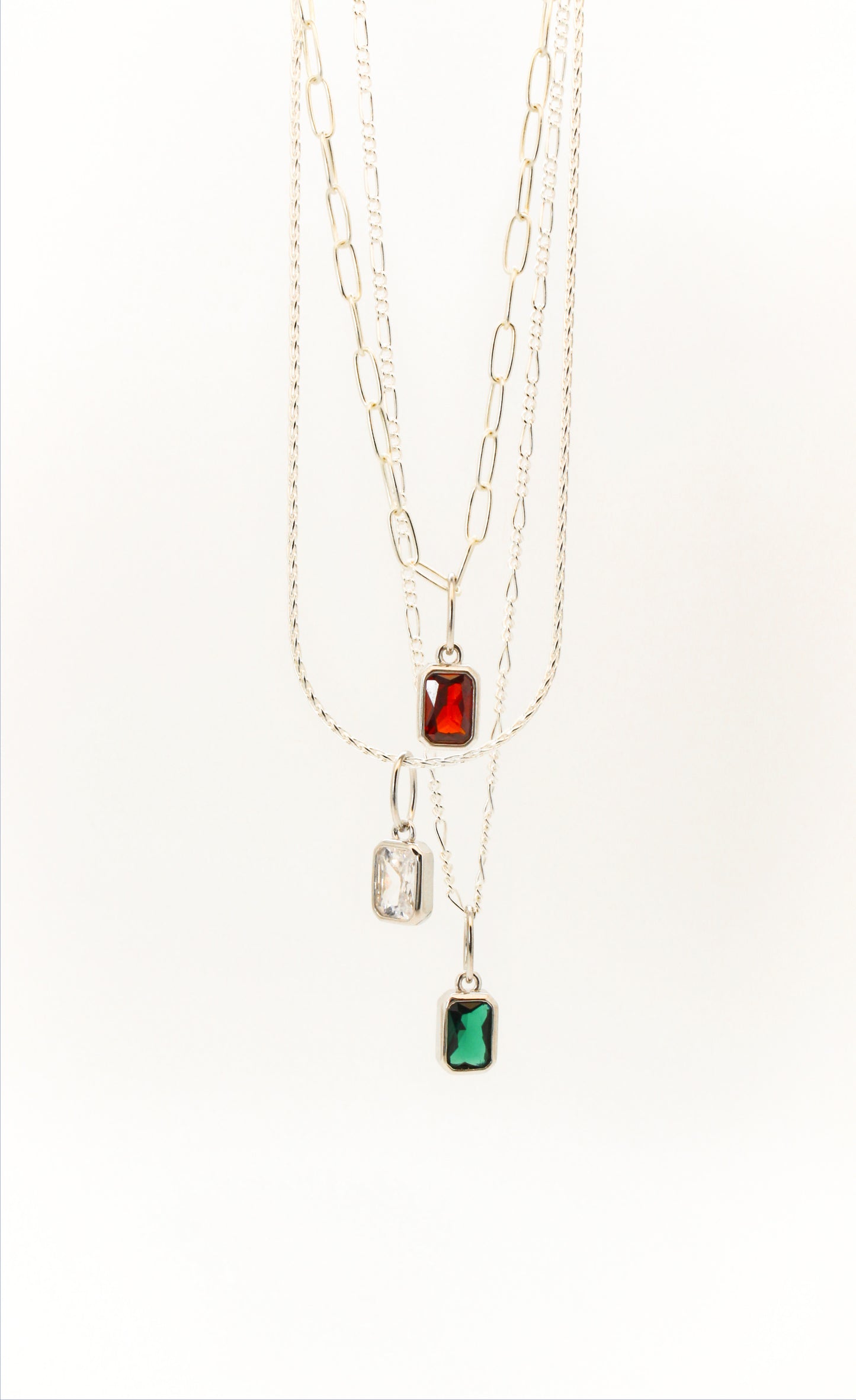 Minimalist Birthstone Necklace in 925 Sterling Silver ∙ Birth Month Dainty Necklace ∙ Waterproof