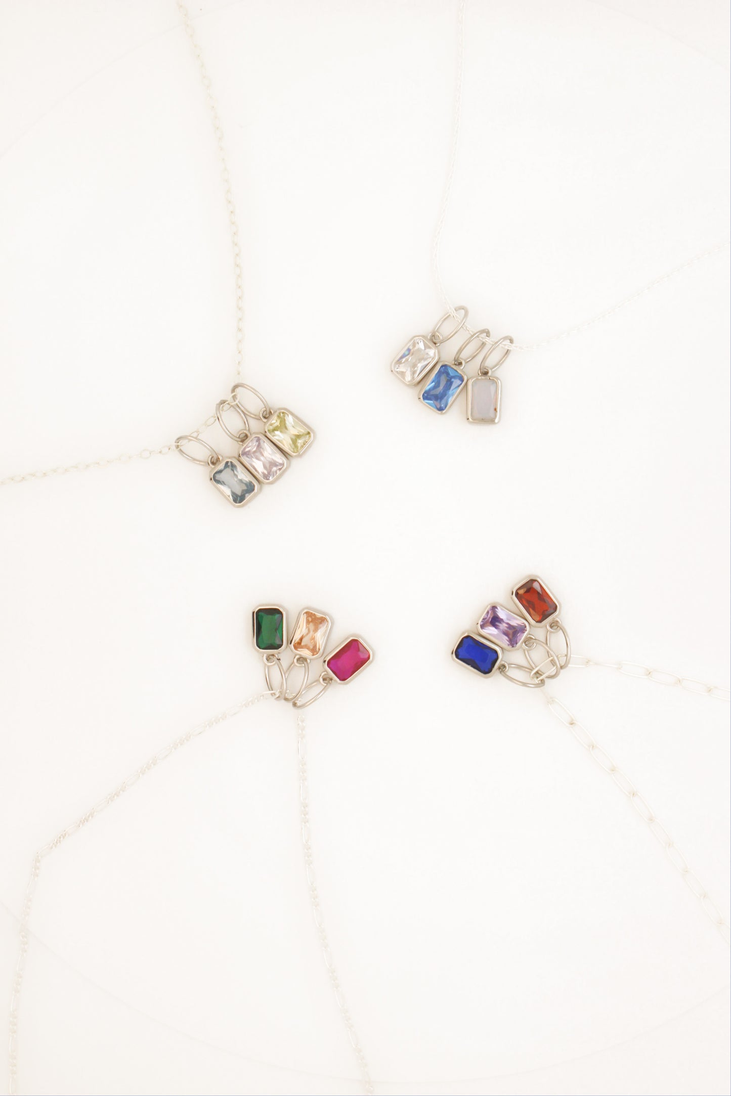 925 Sterling Silver Blue Zircon Necklace in 925 Sterling Silver∙ Aquamarine Charm