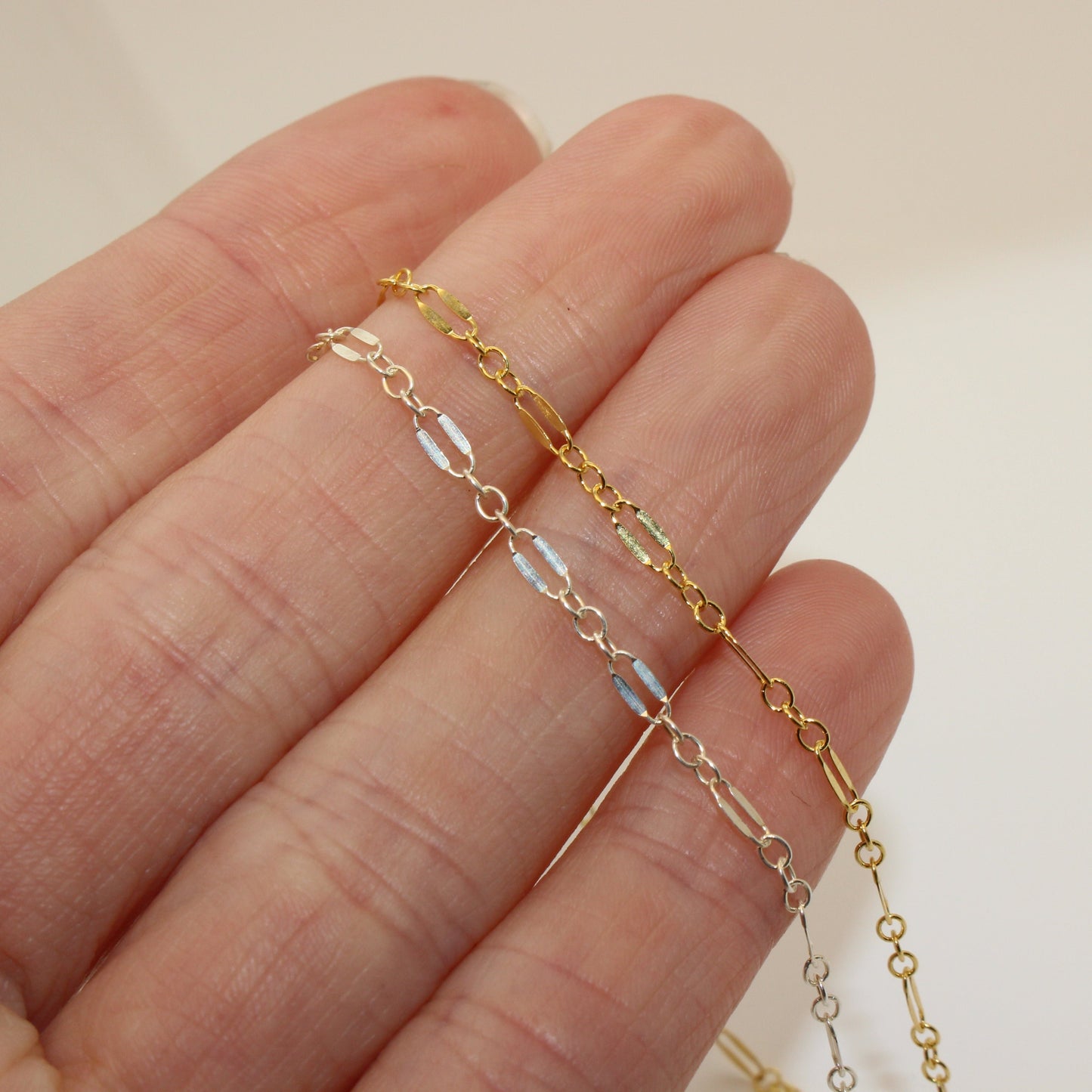 14k Gold Filled Bracelet ∙ Sequin Lace Chain ∙ Shiny Bar Necklace ∙ Delicate Minimalist Bracelet