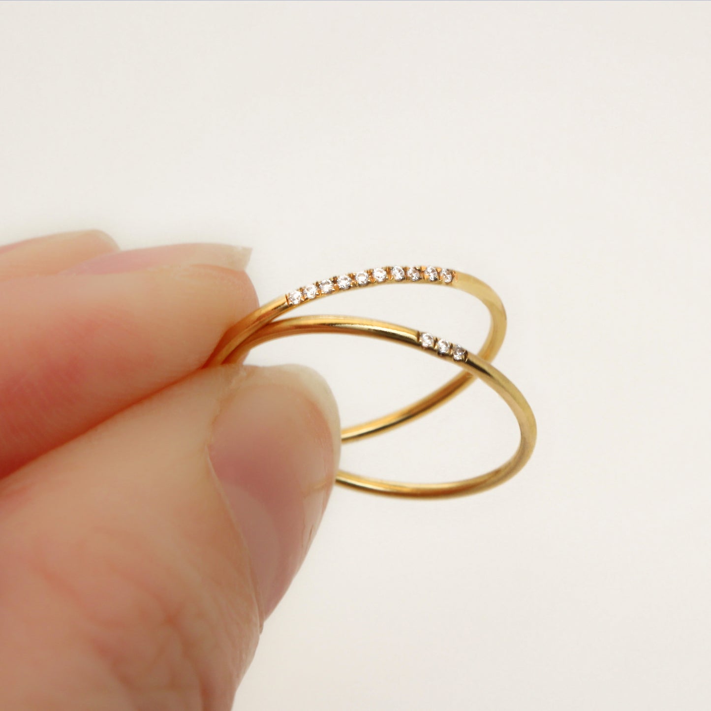 CZ Paved Diamond Ring in 14K Gold Filled ∙ 3 stones or 10 stones