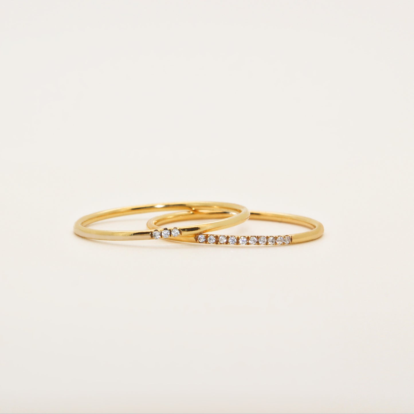 CZ Paved Diamond Ring in 14K Gold Filled ∙ 3 stones or 10 stones