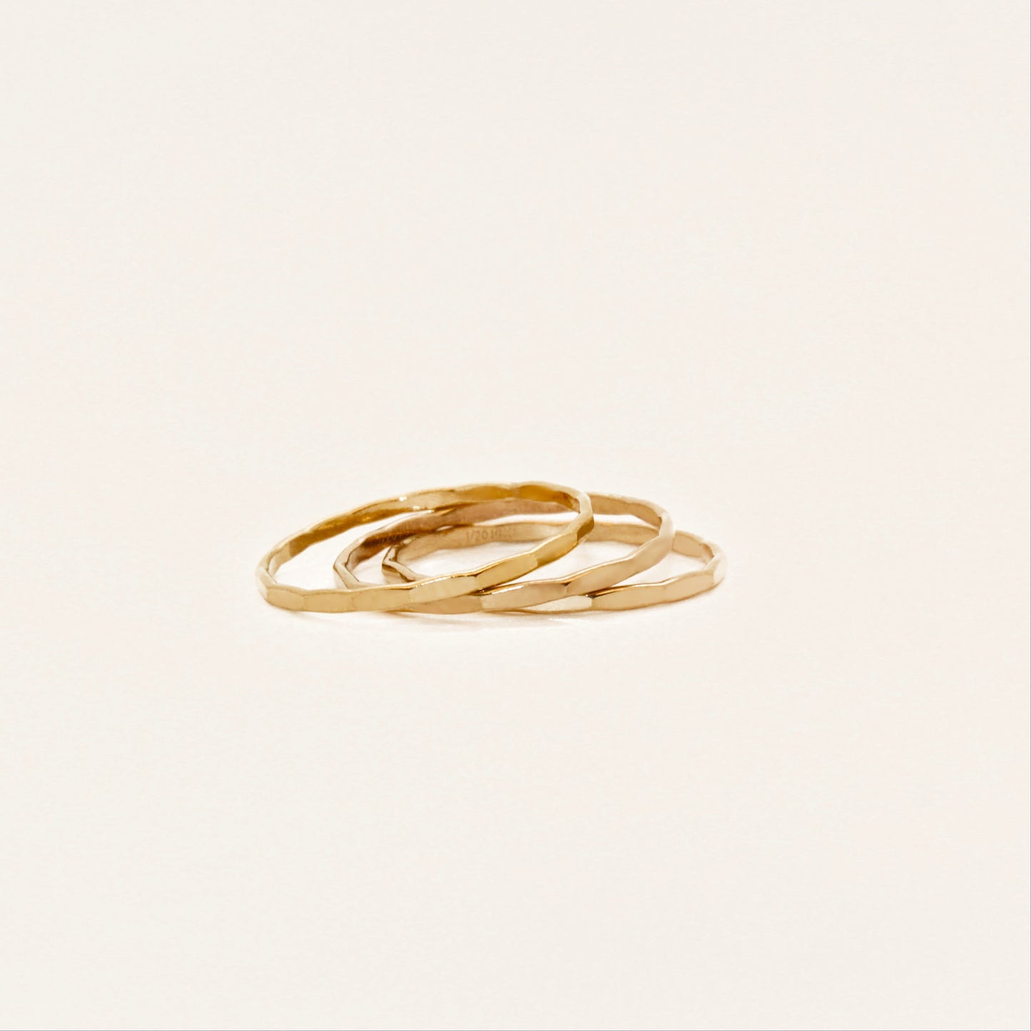 14k Gold Filled Hammered Stacking Band Ring
