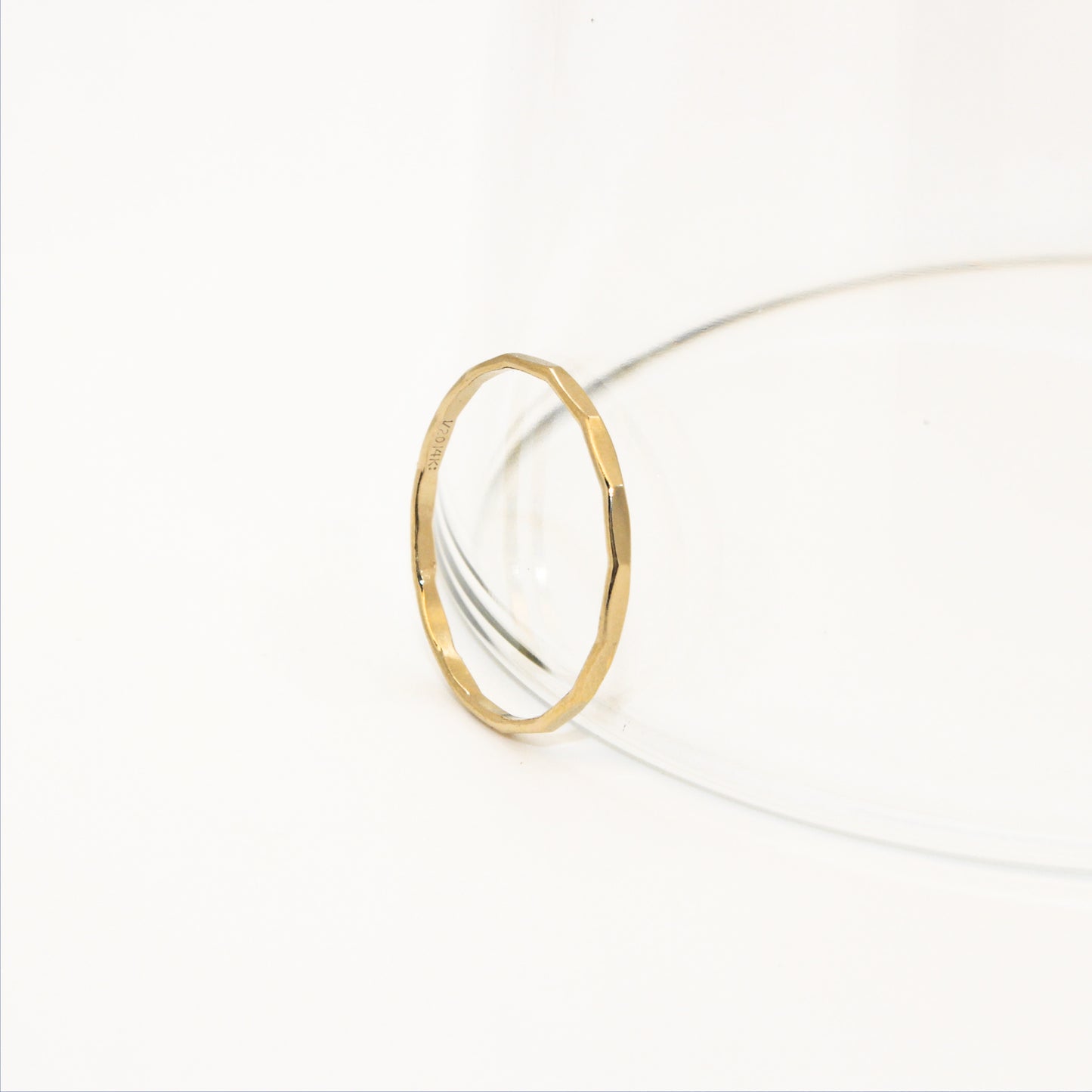 14k Gold Filled Hammered Stacking Band Ring