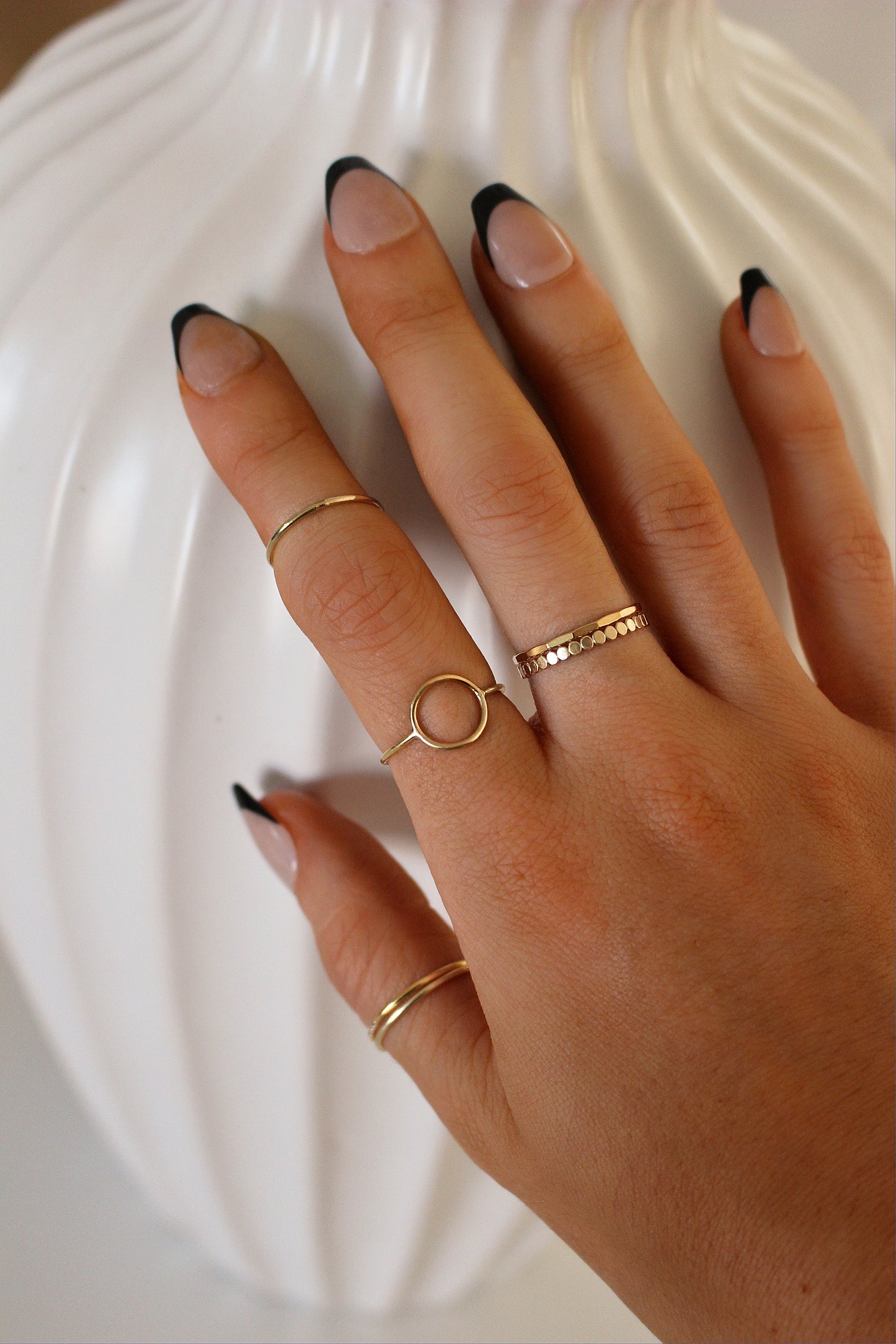 14k Gold Filled Hammered Stacking Band Ring