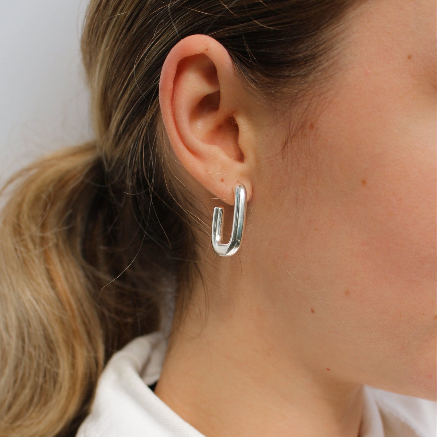 925 Sterling Silver Rectangle Tube Hoops Earrings