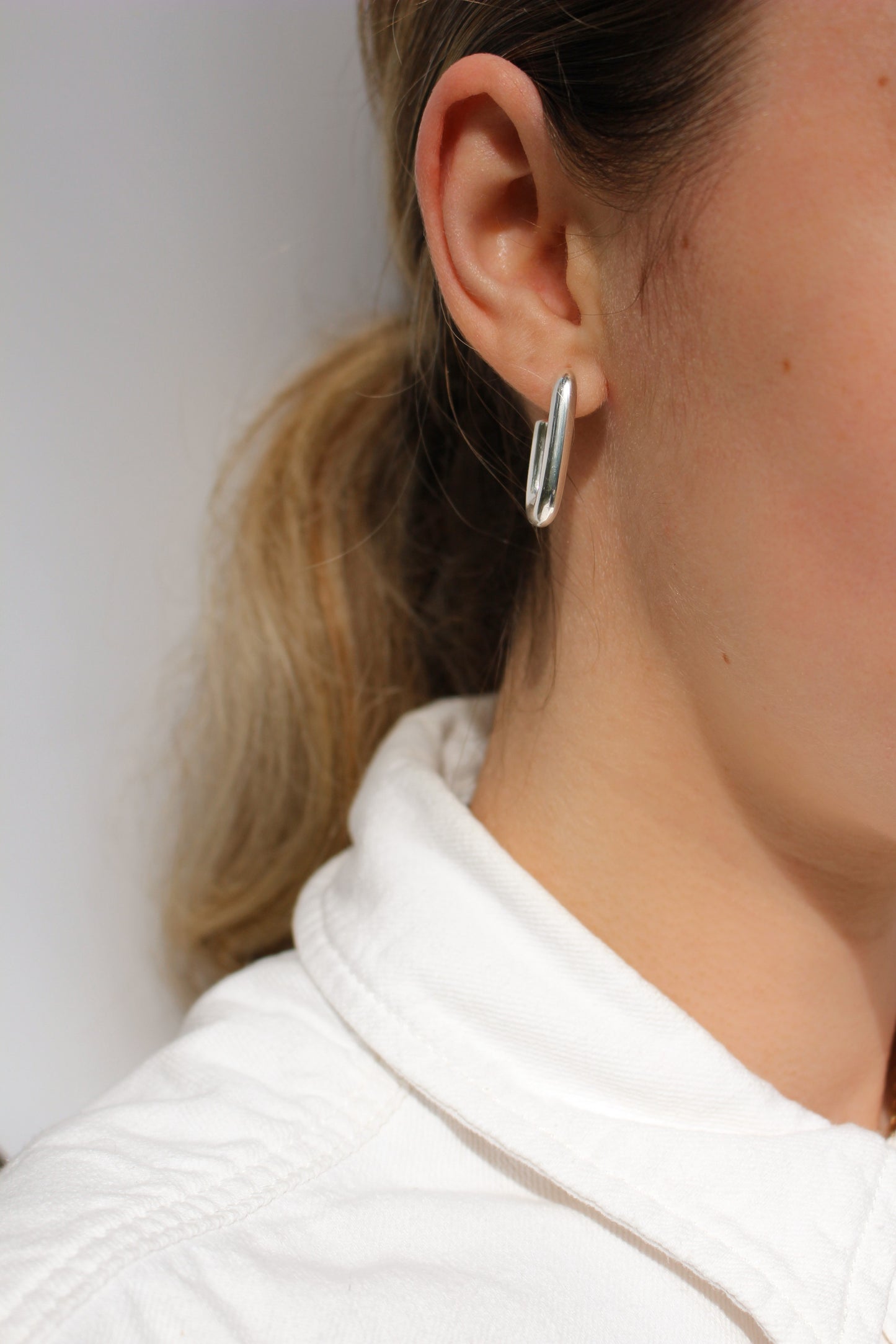 925 Sterling Silver Rectangle Tube Hoops Earrings