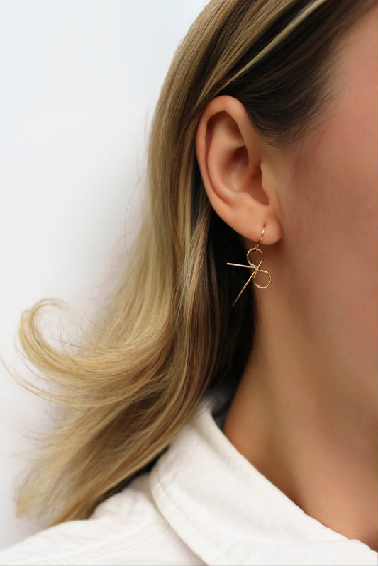 14k Gold Filled Bow Wire Dangle Earrings