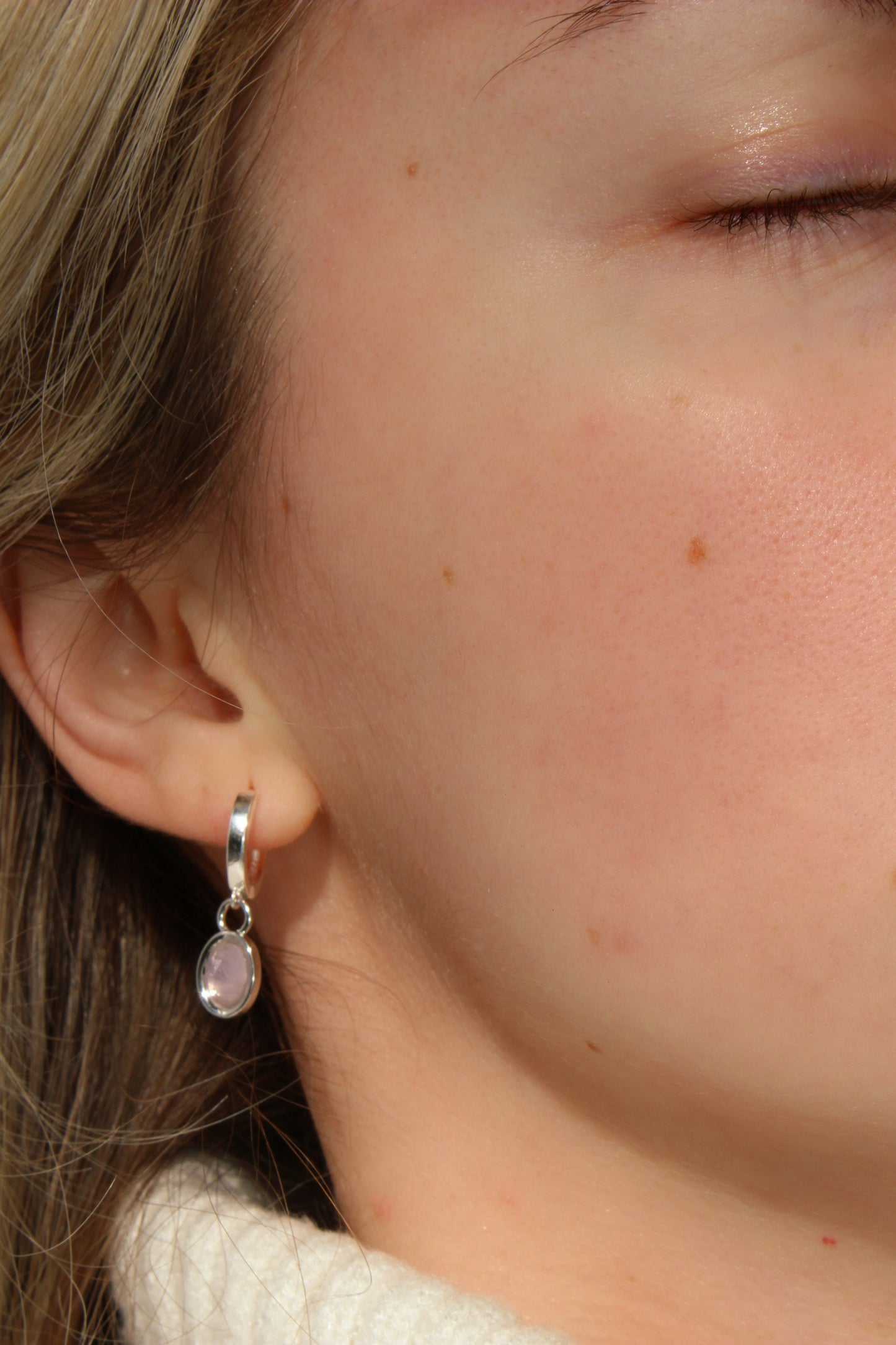 Gemstones Drop Earrings in 925 Sterling Silver ∙ Multifaceted Natural Dangling Gemstone Hoops