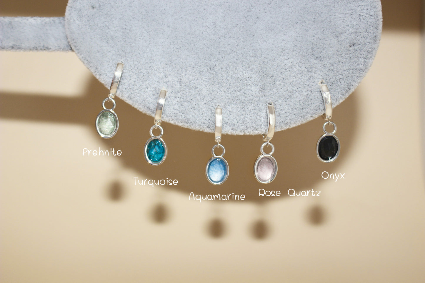 Gemstones Drop Earrings in 925 Sterling Silver ∙ Multifaceted Natural Dangling Gemstone Hoops