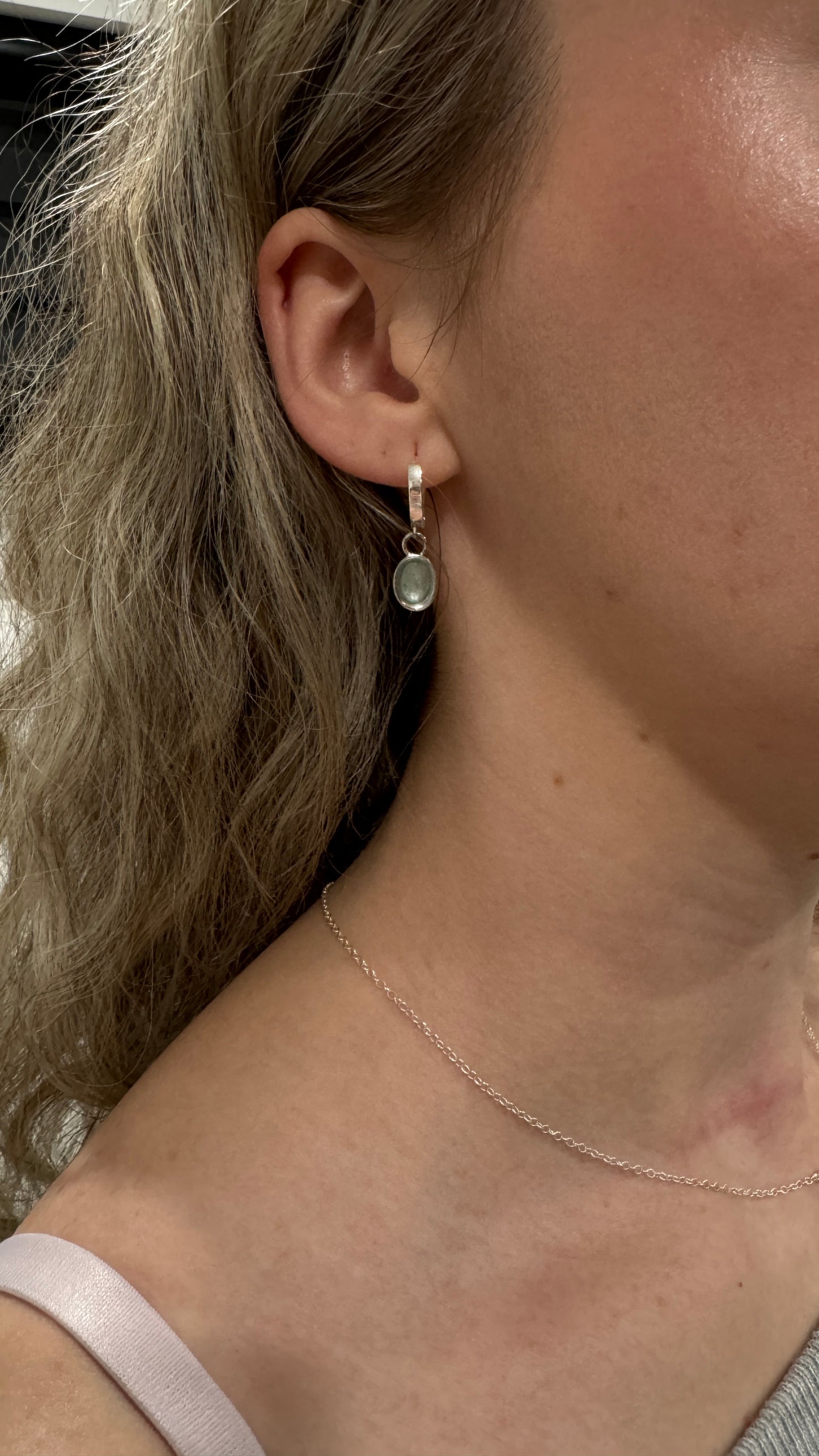 Gemstones Drop Earrings in 925 Sterling Silver ∙ Multifaceted Natural Dangling Gemstone Hoops